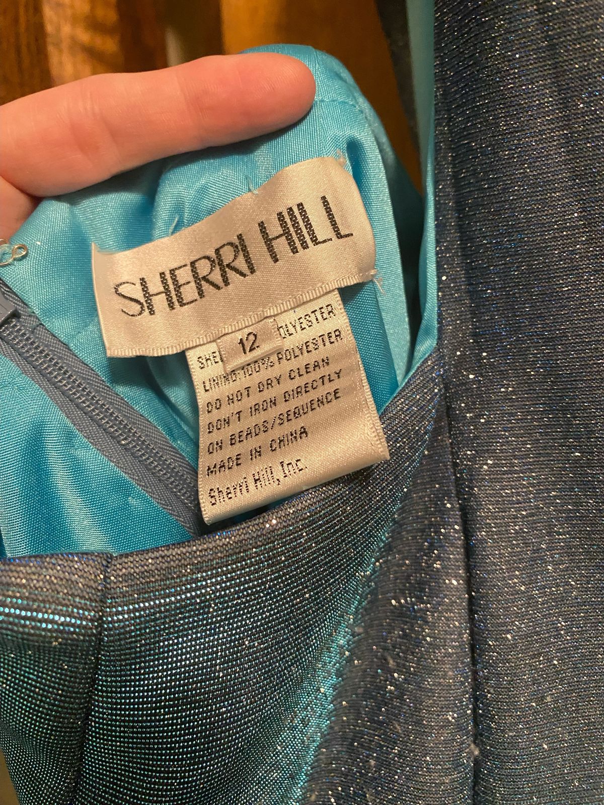 Sherri Hill Size 12 Homecoming Off The Shoulder Blue Cocktail Dress on Queenly