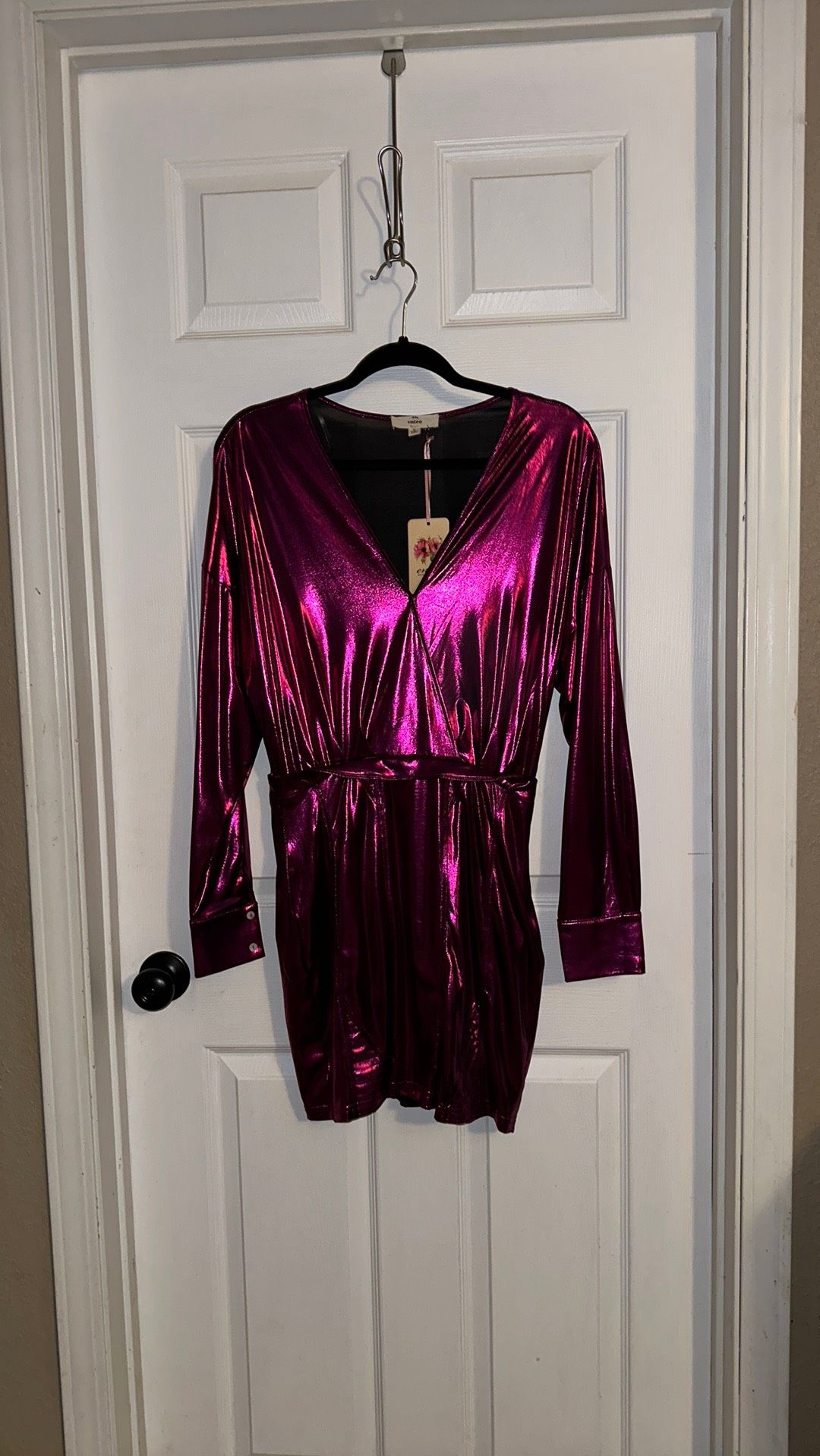 Size 6 Nightclub Long Sleeve Pink Cocktail Dress on Queenly