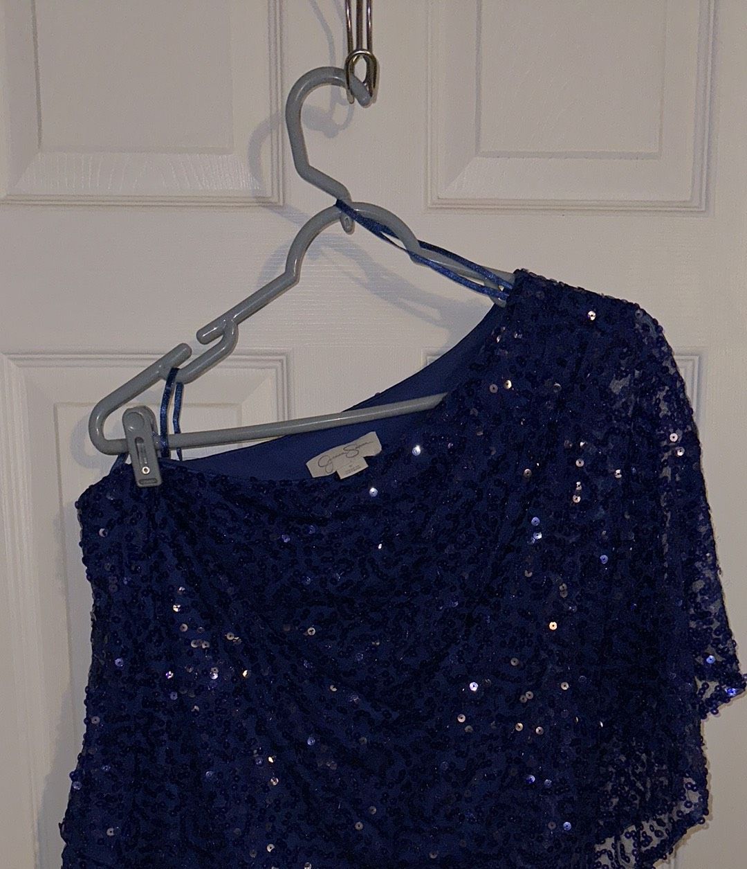Jessica Simpson Size 6 Nightclub One Shoulder Blue Cocktail Dress on Queenly