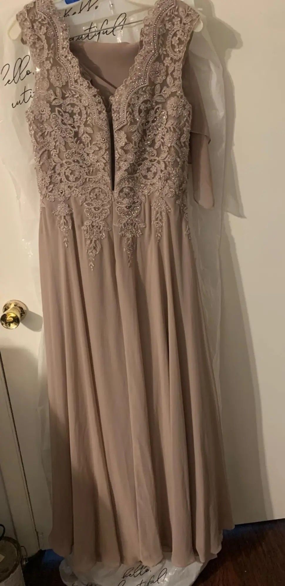 Size 8 Plunge Pink Floor Length Maxi on Queenly