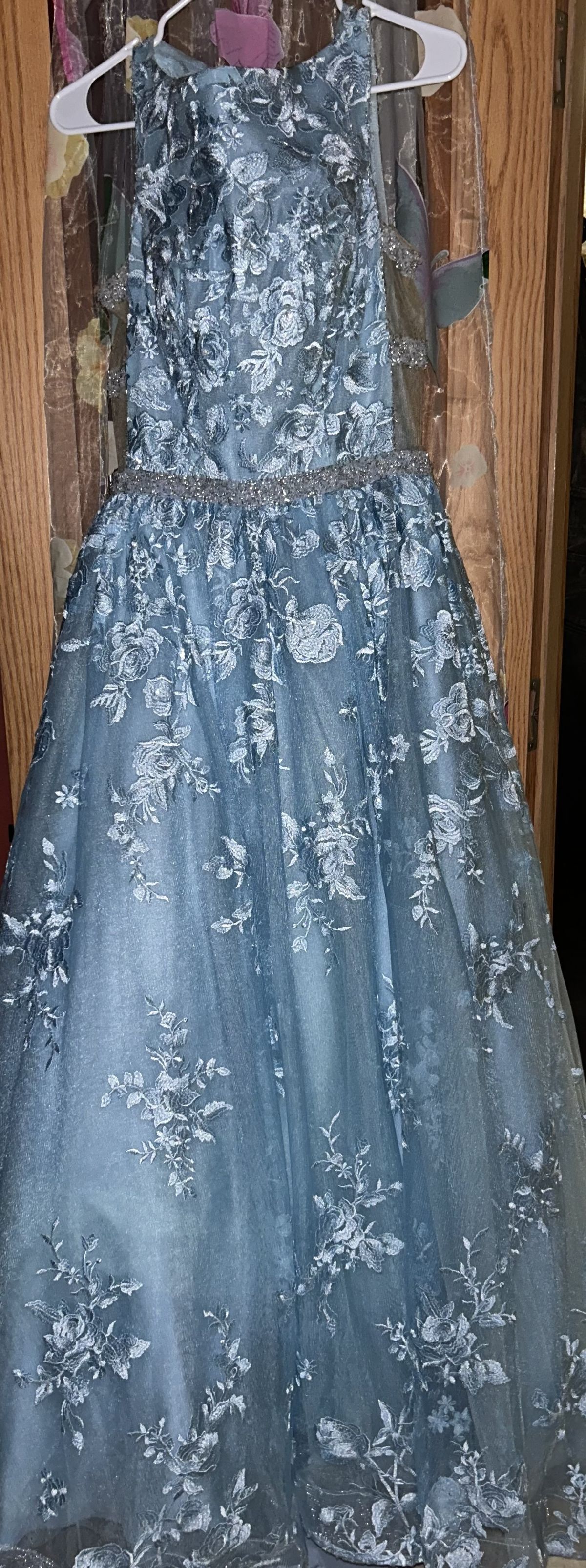 Sherri Hill Size 12 Blue Ball Gown on Queenly