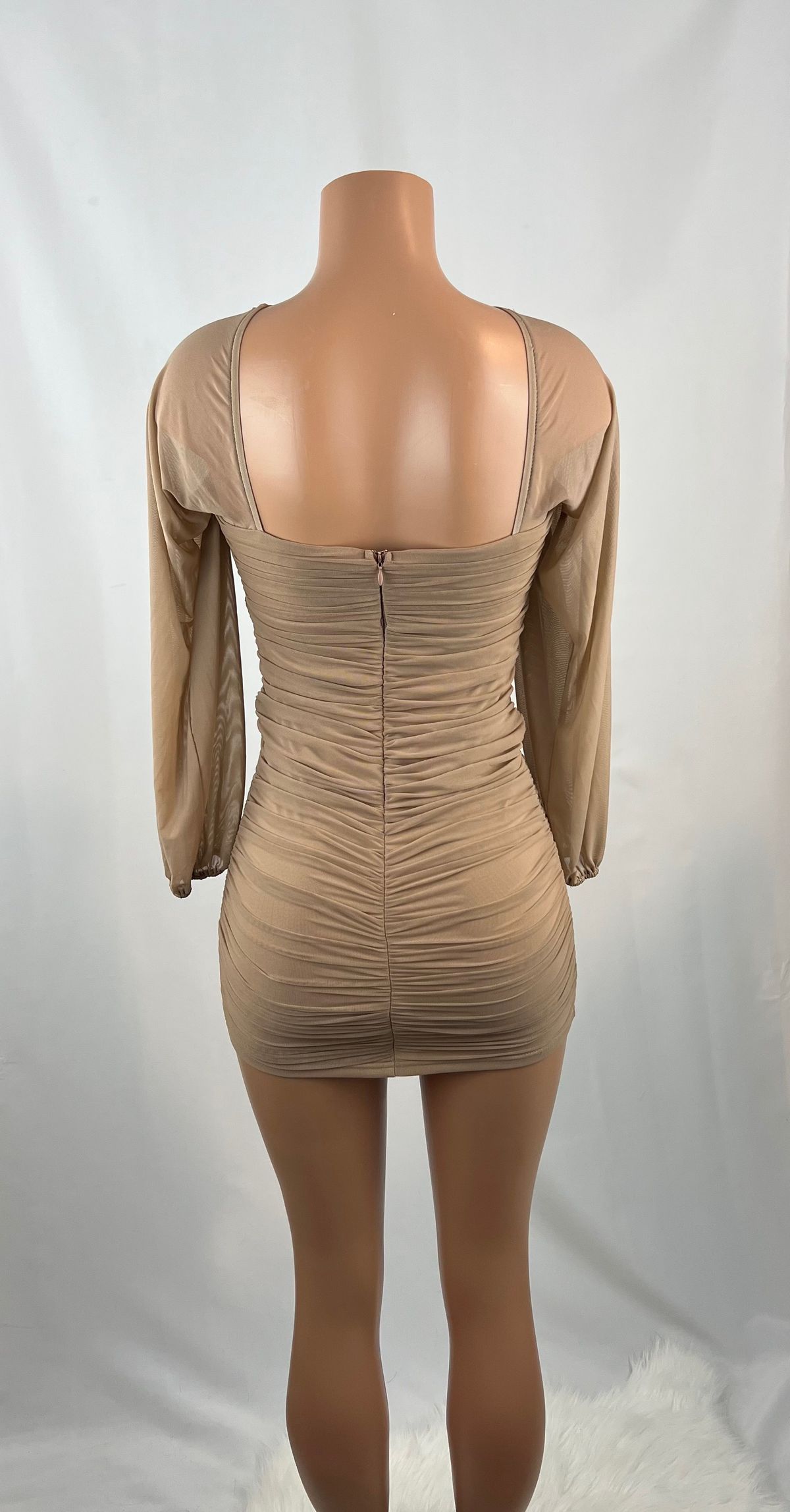 Size S Prom Cap Sleeve Nude Cocktail Dress on Queenly