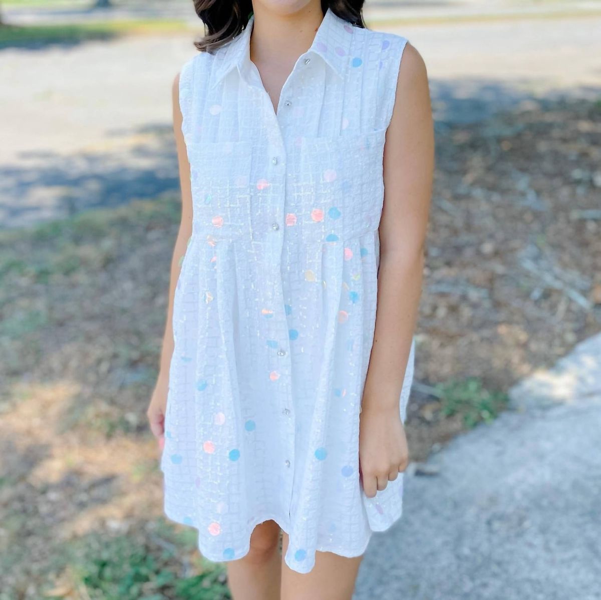 Queen of Sparkles Blue & White Sequin Jersey Dress