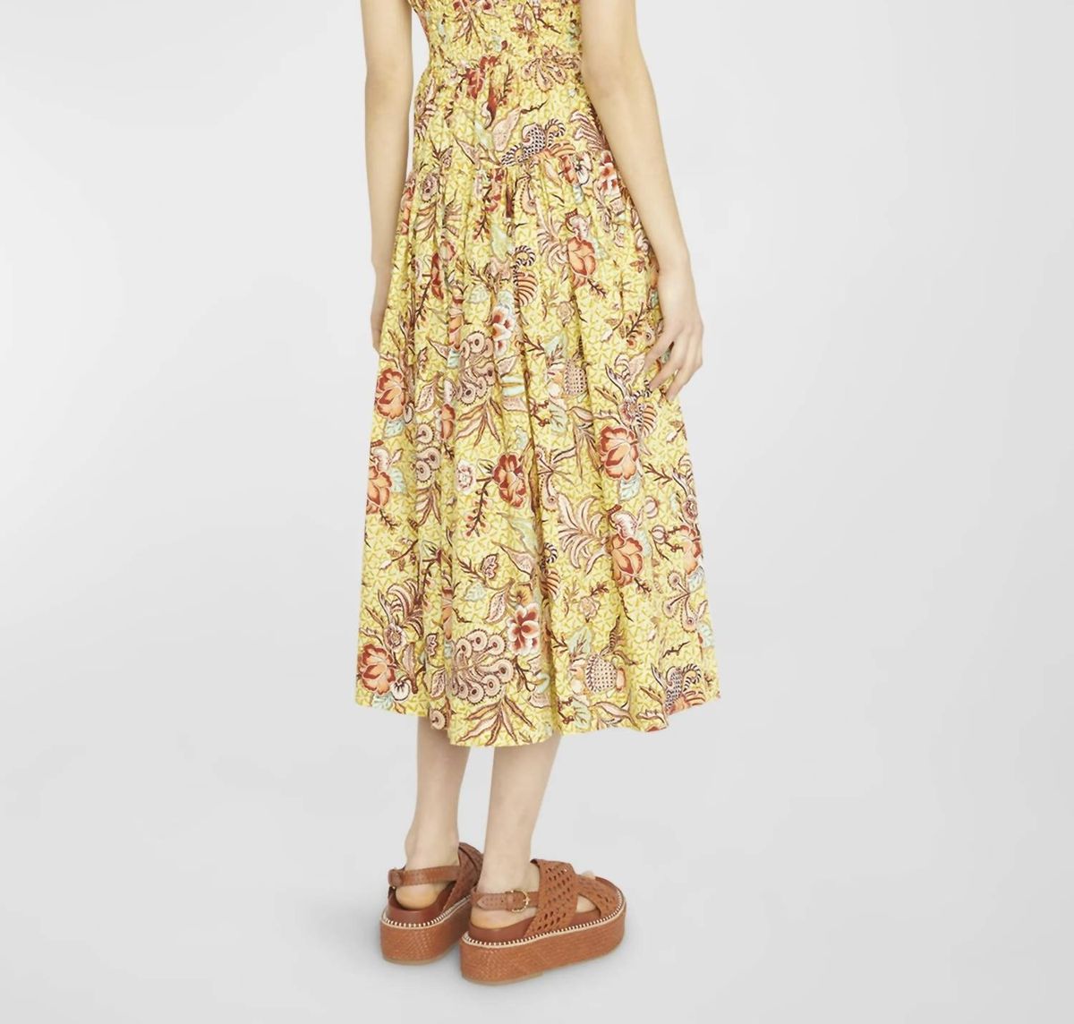 Style 1-147982993-1901 Ulla Johnson Size 6 Floral Yellow Cocktail Dress on Queenly
