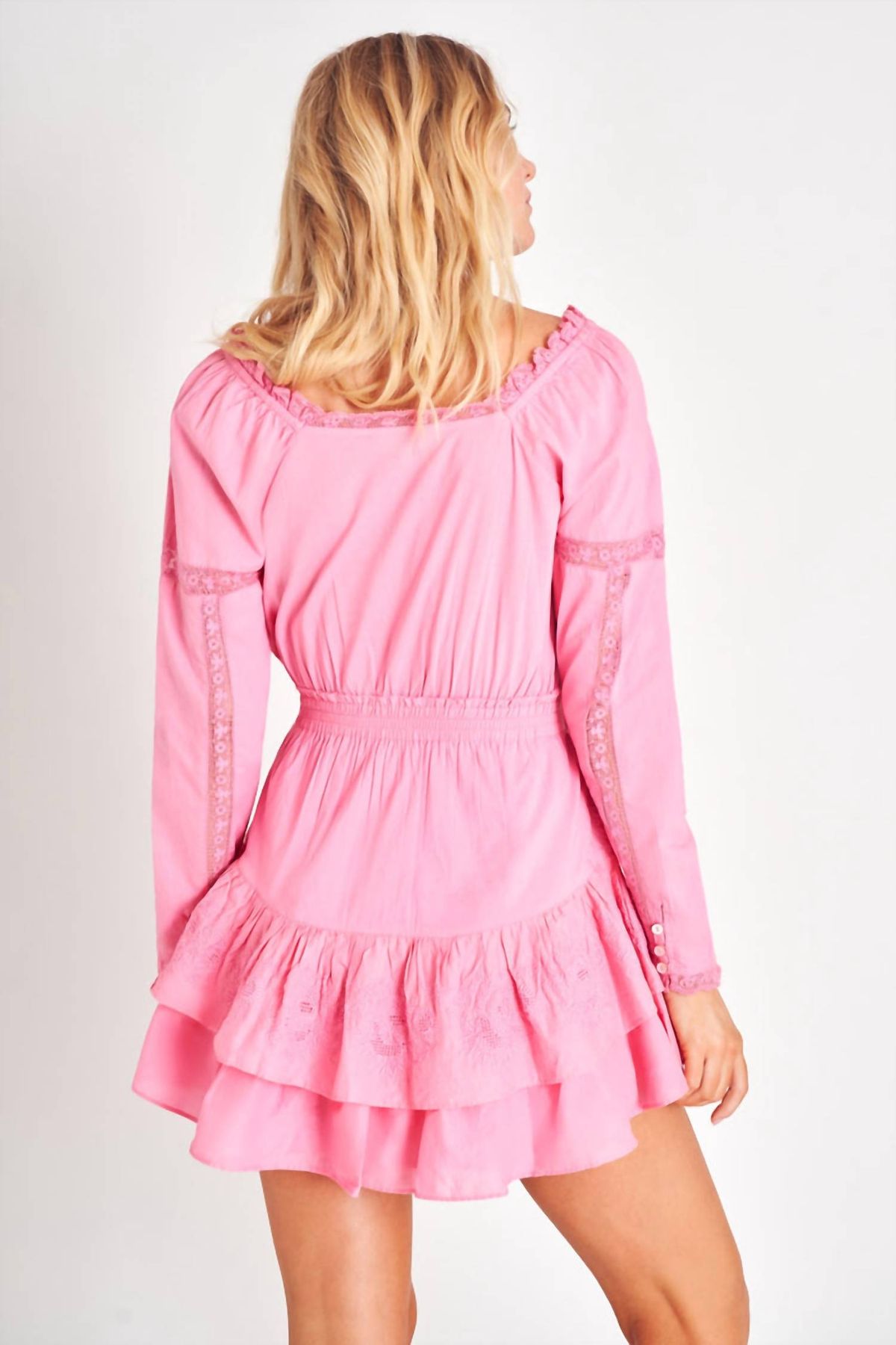 Style 1-170470311-3855 LoveShackFancy Size XS Long Sleeve Lace Pink Cocktail Dress on Queenly