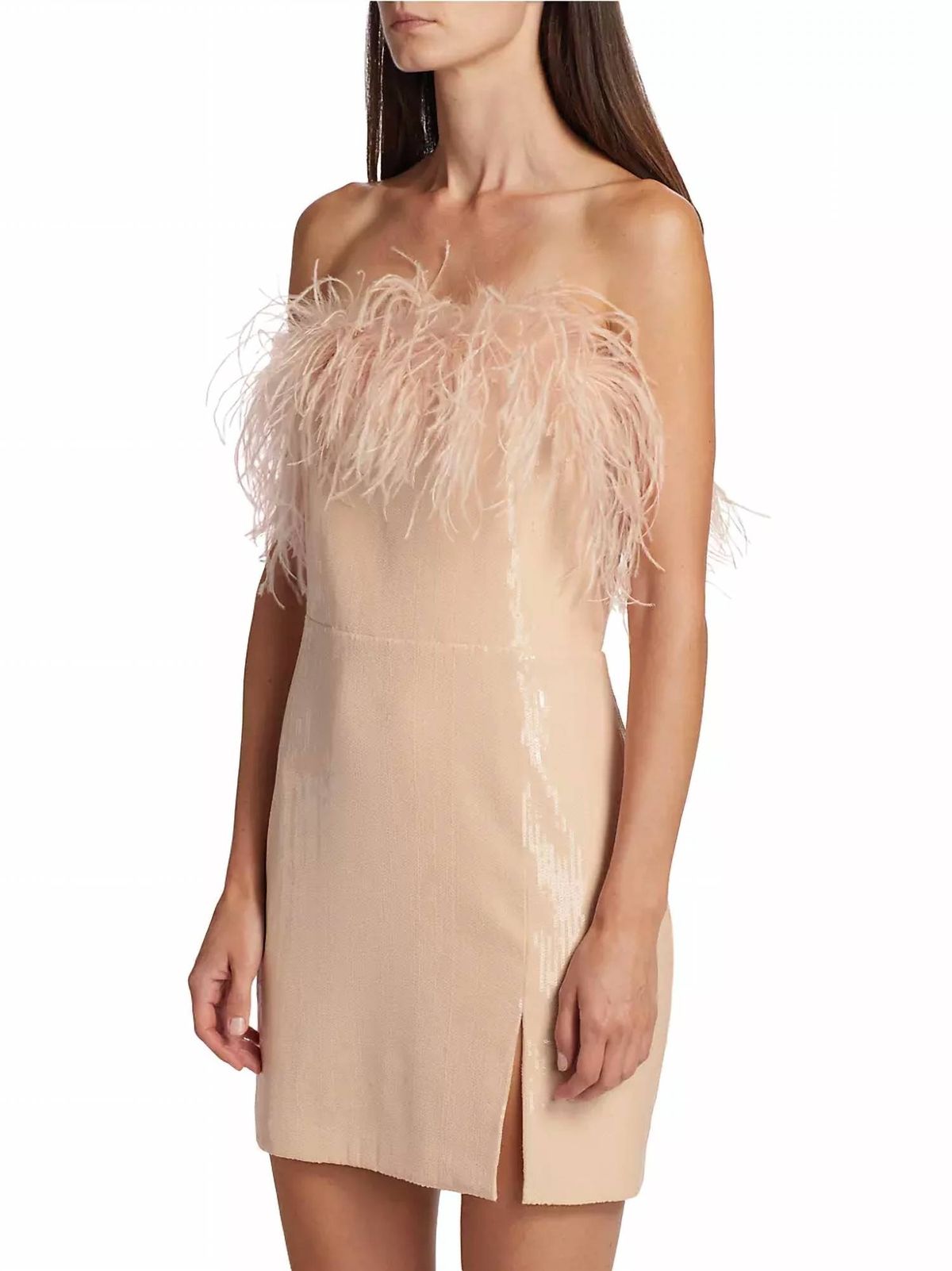 Style 1-24964127-3014 Amanda Uprichard Size M Strapless Nude Cocktail Dress on Queenly