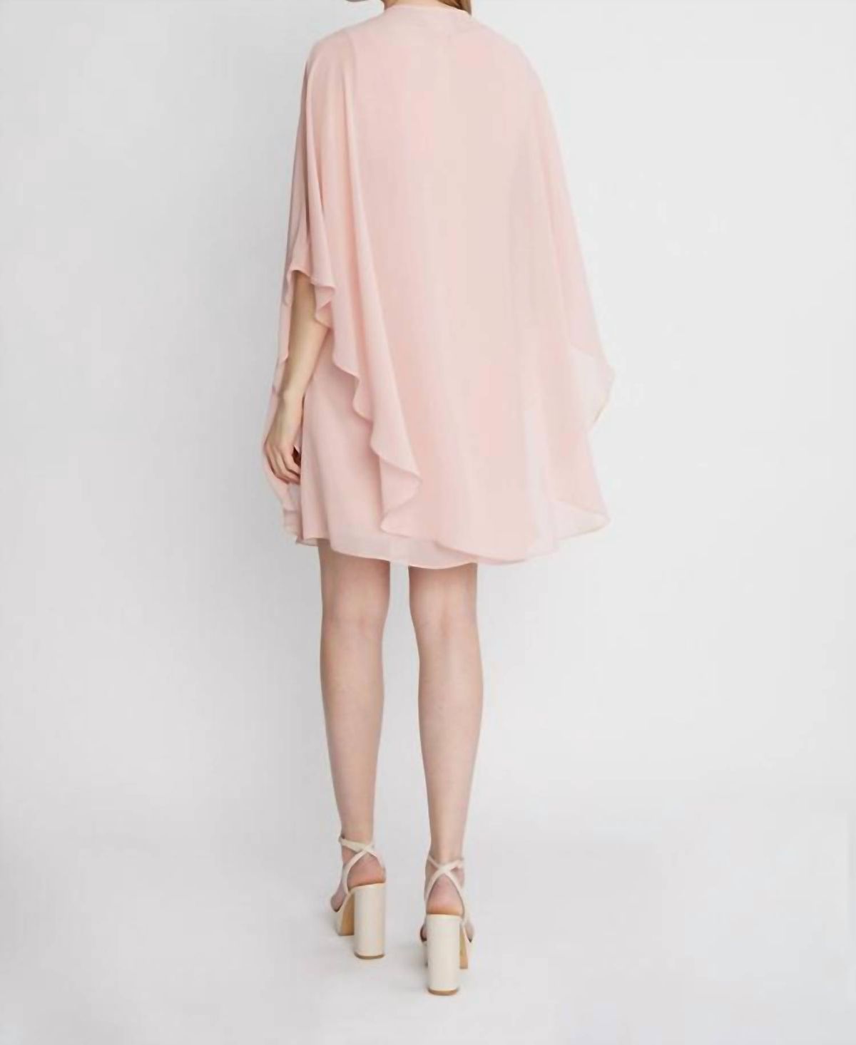 Style 1-34613398-1498 Joseph Ribkoff Size 4 Wedding Guest Sheer Pink Cocktail Dress on Queenly
