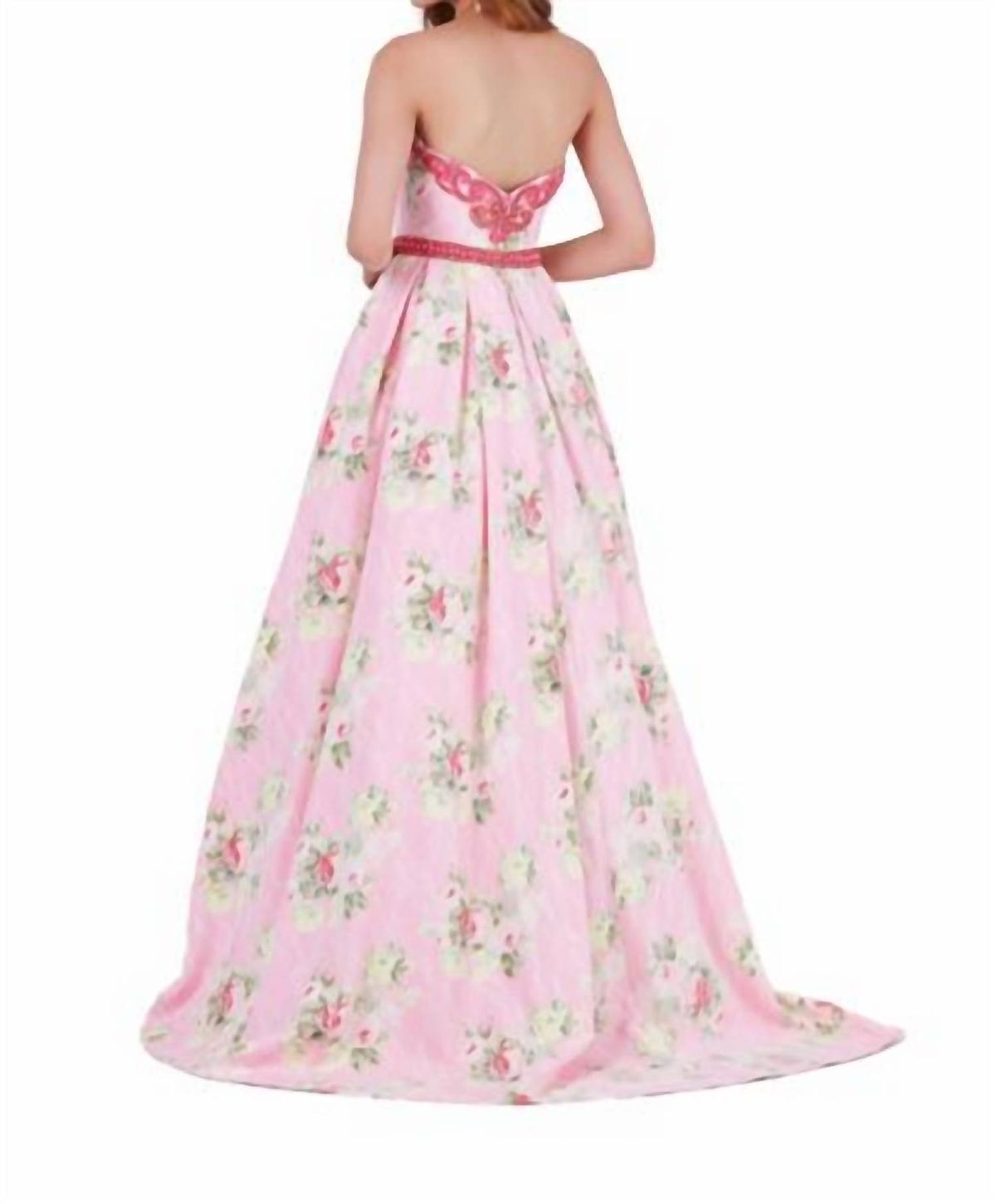 Style 1-380718623-1498 Angela and Alison Size 4 Floral Pink Ball Gown on Queenly