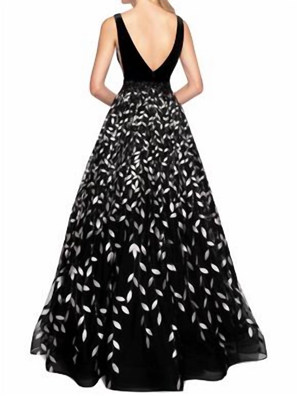 Style 1-4167408926-1498 Abby Paris Size 4 Velvet Black Ball Gown on Queenly