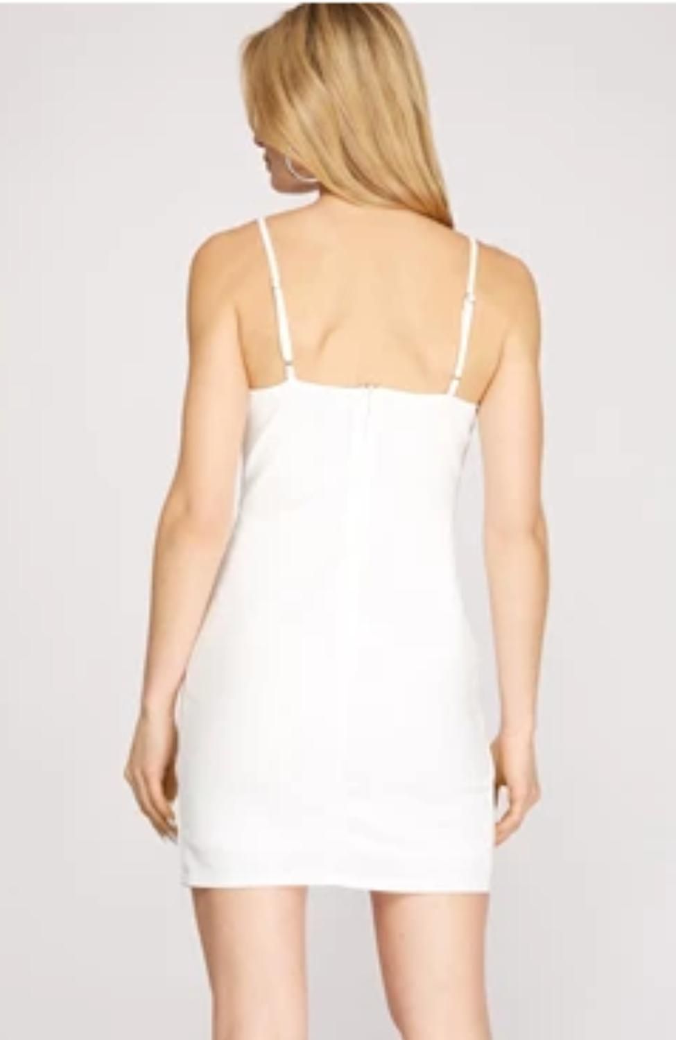 Style 1-4241790707-2696 SHE + SKY Size L White Cocktail Dress on Queenly