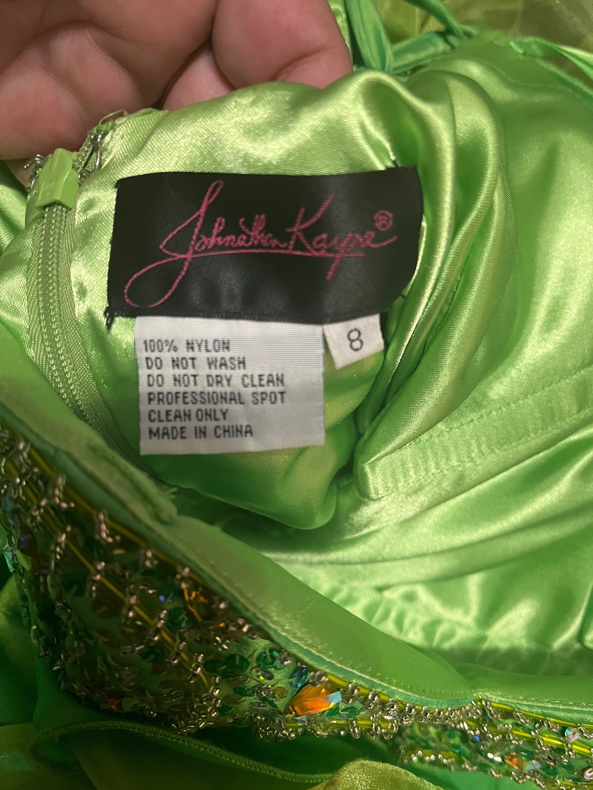 Johnathan Kayne Size 8 Prom Strapless Green Cocktail Dress on Queenly