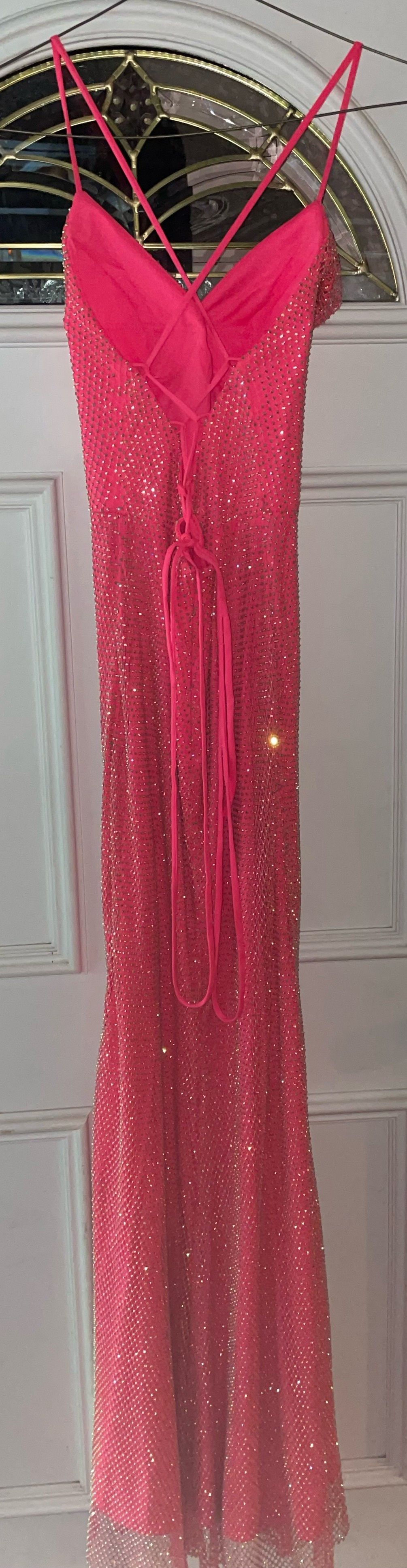 Style 2859 colors dress Size 4 Prom Plunge Pink Side Slit Dress on Queenly