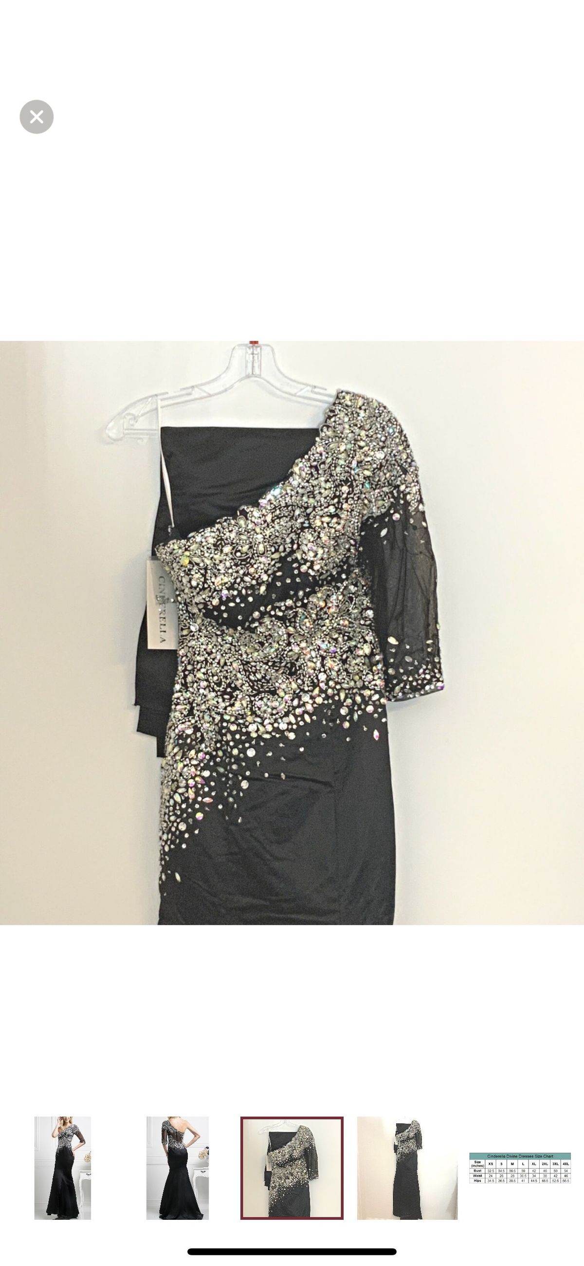 Cinderella Divine Size 8 Prom One Shoulder Black A-line Dress on Queenly