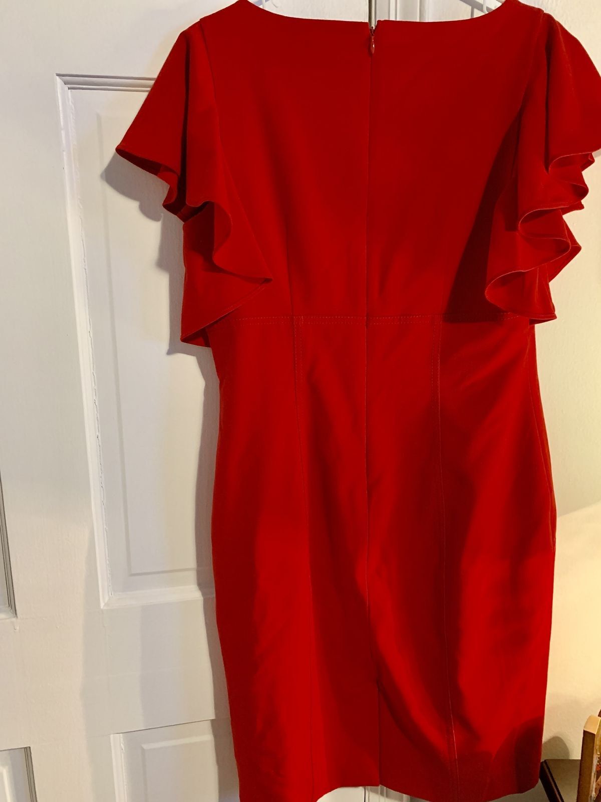 Calvin Klein Size 10 Wedding Guest Red Cocktail Dress on Queenly