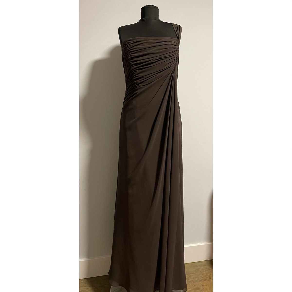 Sophia Tolli Size 12 Wedding Guest Strapless Brown A-line Dress on Queenly