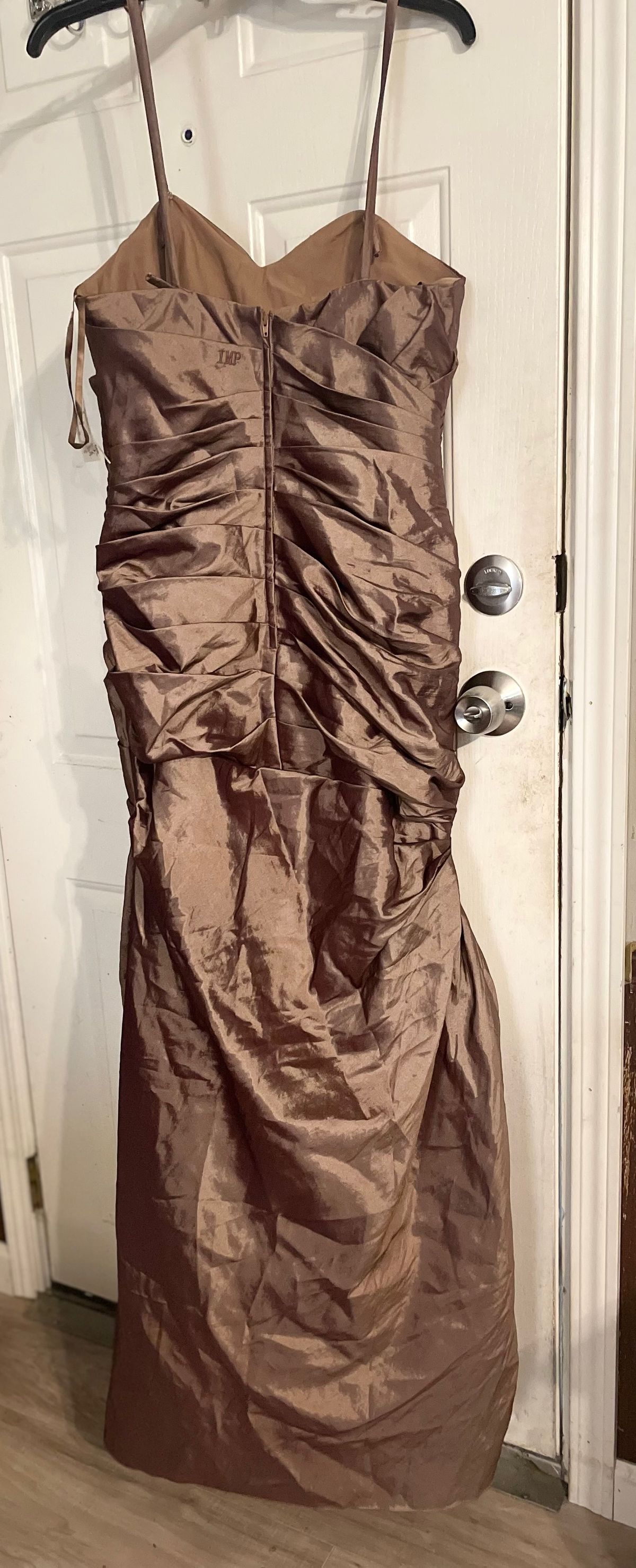 Impressions Size 14 Strapless Brown Mermaid Dress on Queenly