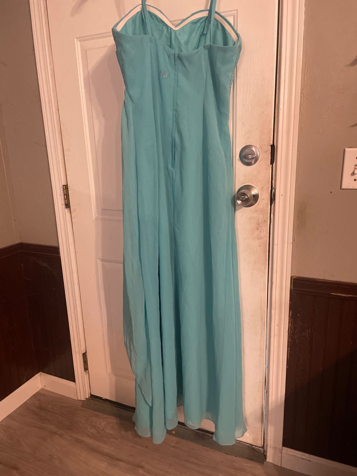 Impression Size 14 Strapless Blue A-line Dress on Queenly
