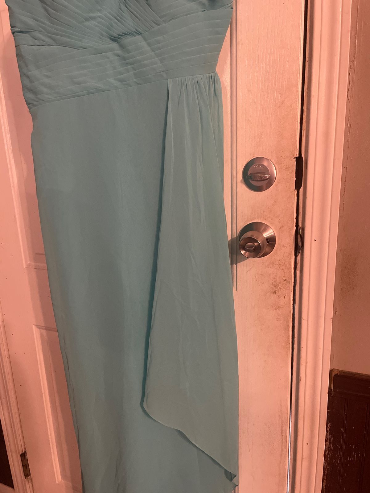 Impression Size 14 Strapless Blue A-line Dress on Queenly