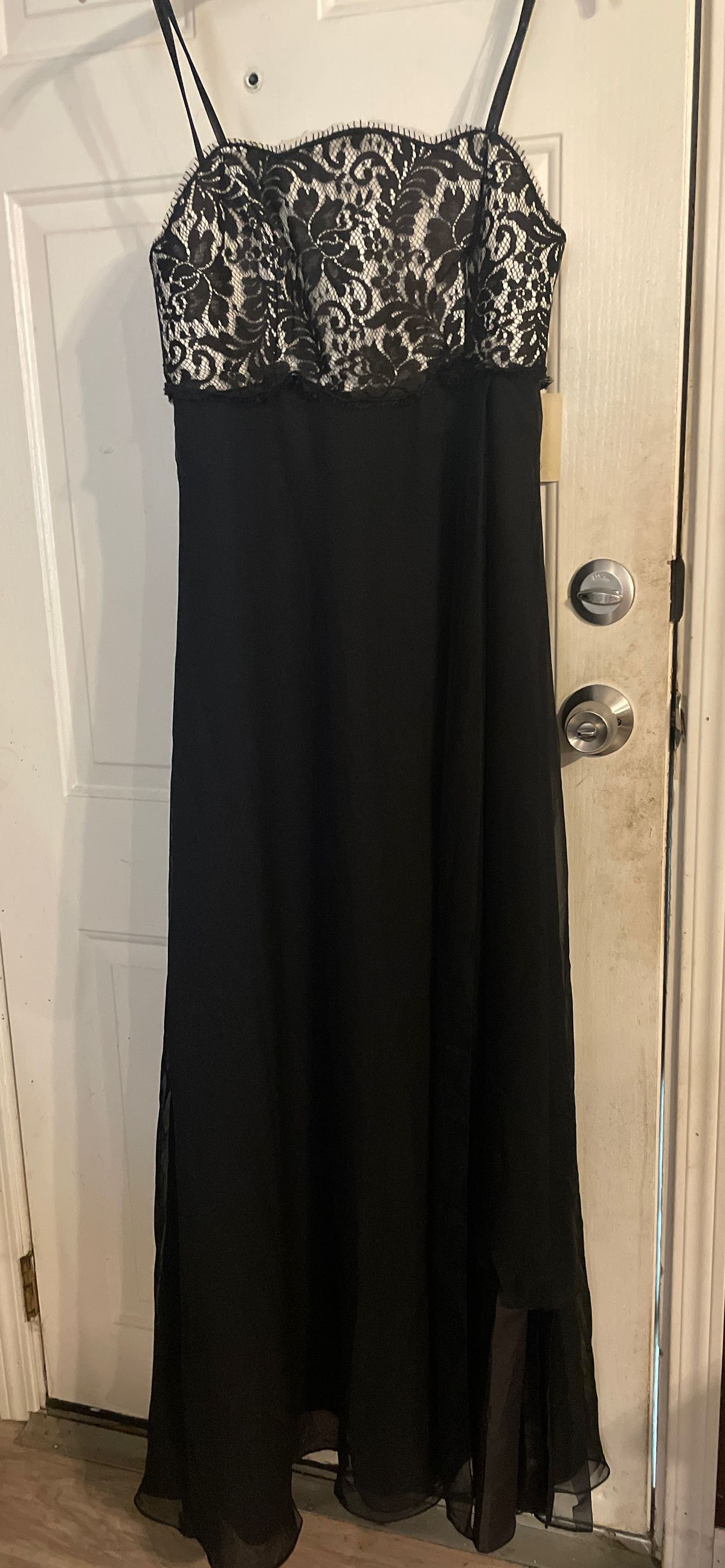 Da vinci Size 12 Prom Strapless Lace Black Floor Length Maxi on Queenly