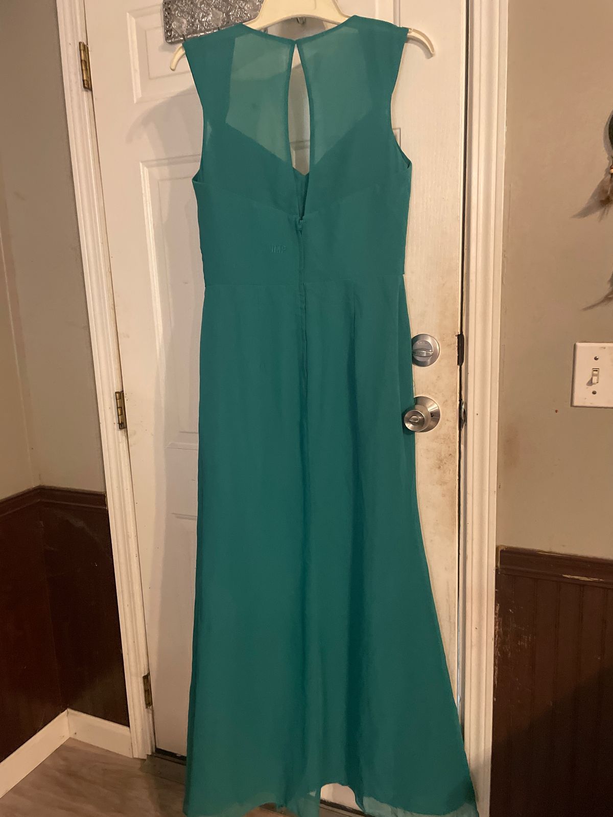 Impression Size 14 Plunge Emerald Green A-line Dress on Queenly