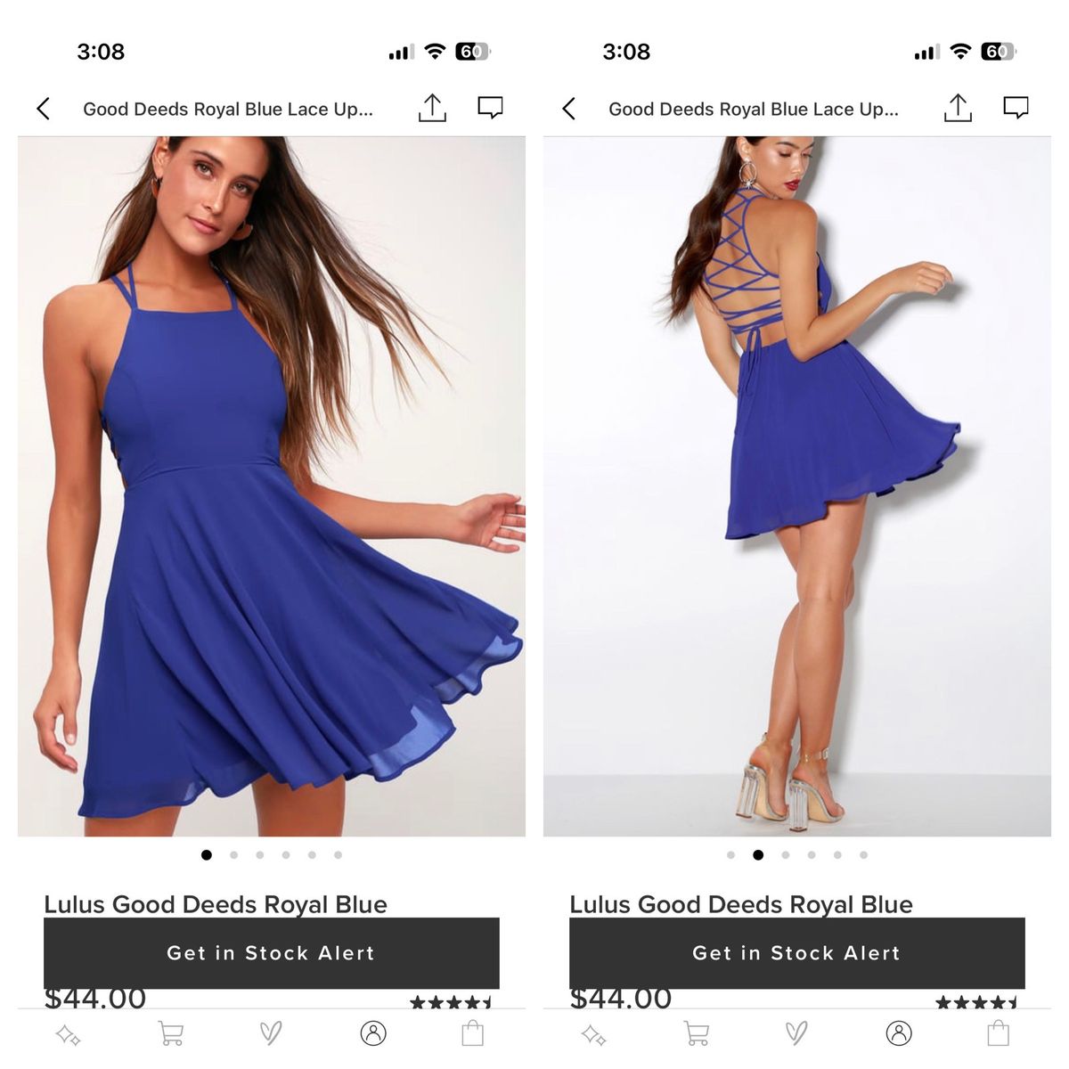 Style 285752 Lulus Size XS Nightclub High Neck Royal Blue Cocktail Dress on Queenly
