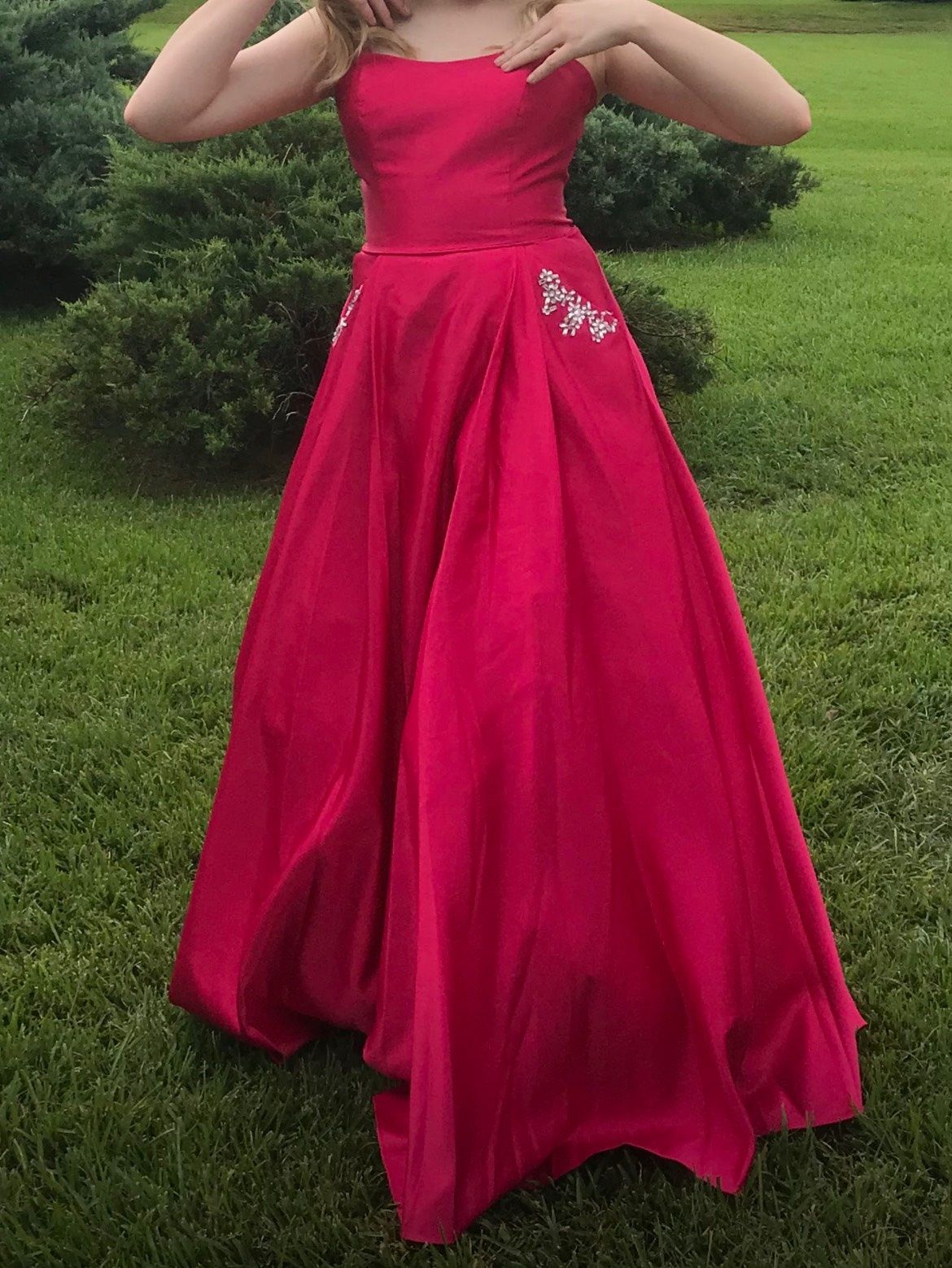 Size 8 Prom Strapless Pink Floor Length Maxi on Queenly