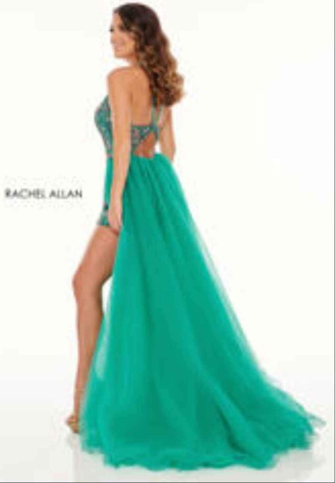Rachel Allan Size 2 Pageant Emerald Blue Ball Gown on Queenly