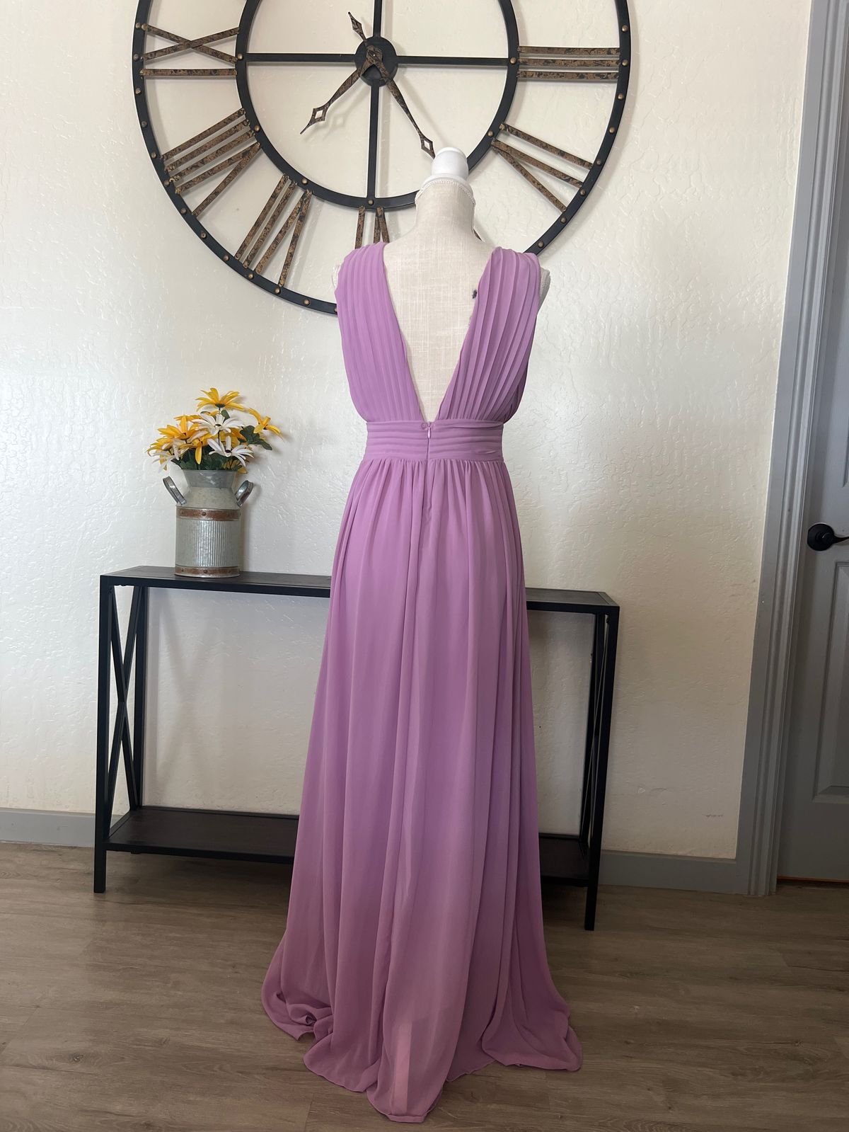 Size S Prom Plunge Purple Side Slit Dress on Queenly