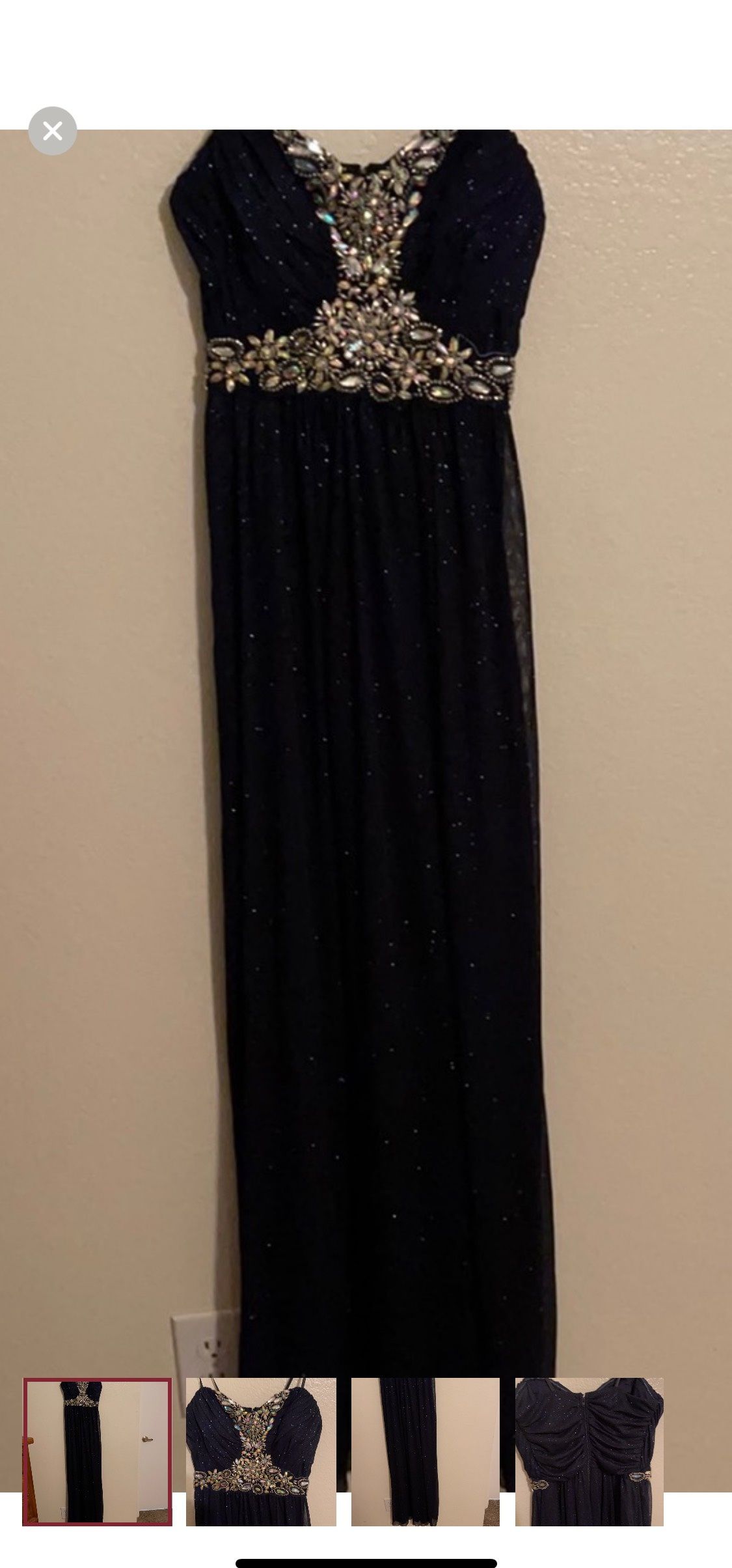 Jodi Kristopher Size 8 Prom Strapless Blue Floor Length Maxi on Queenly