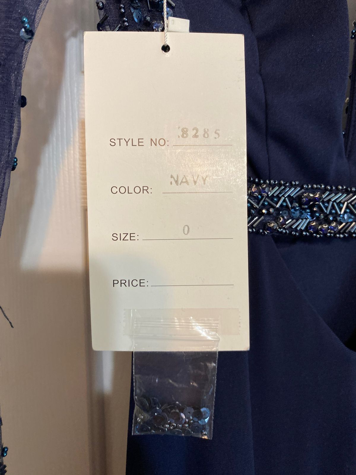 Style 8285 Rachel Allan Size 0 Long Sleeve Navy Blue Side Slit Dress on Queenly