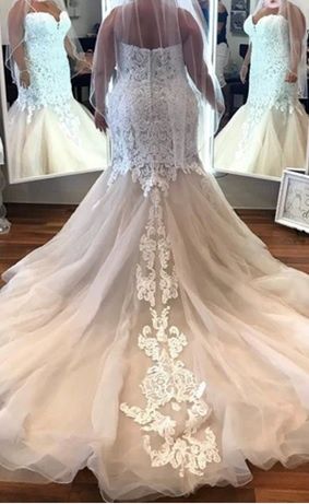 Style Alistaire Lynette Maggie Sottero Plus Size 20 Wedding Plunge Lace White Mermaid Dress on Queenly