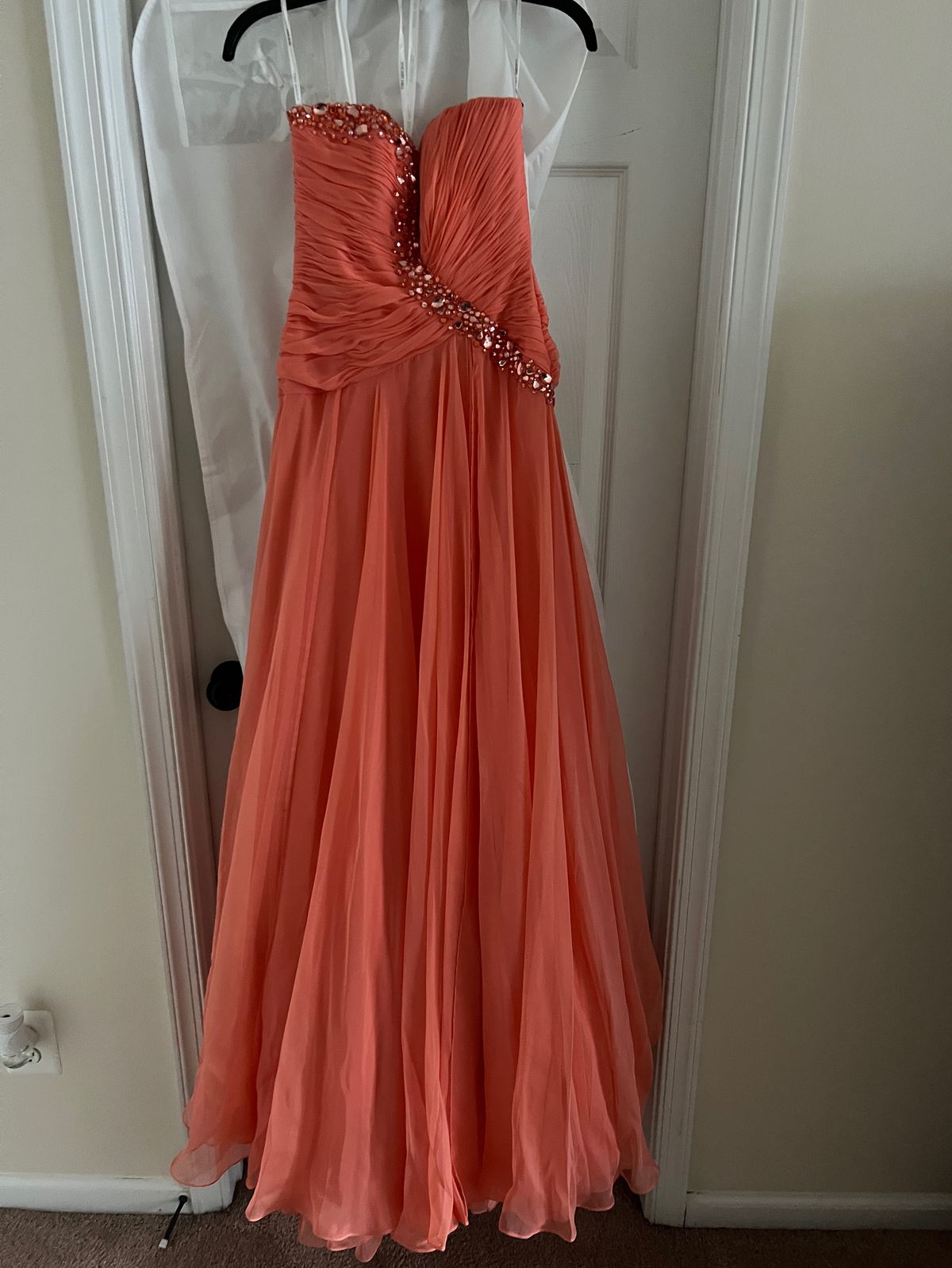 Sherri Hill Size 0 Prom Orange Side Slit Dress on Queenly