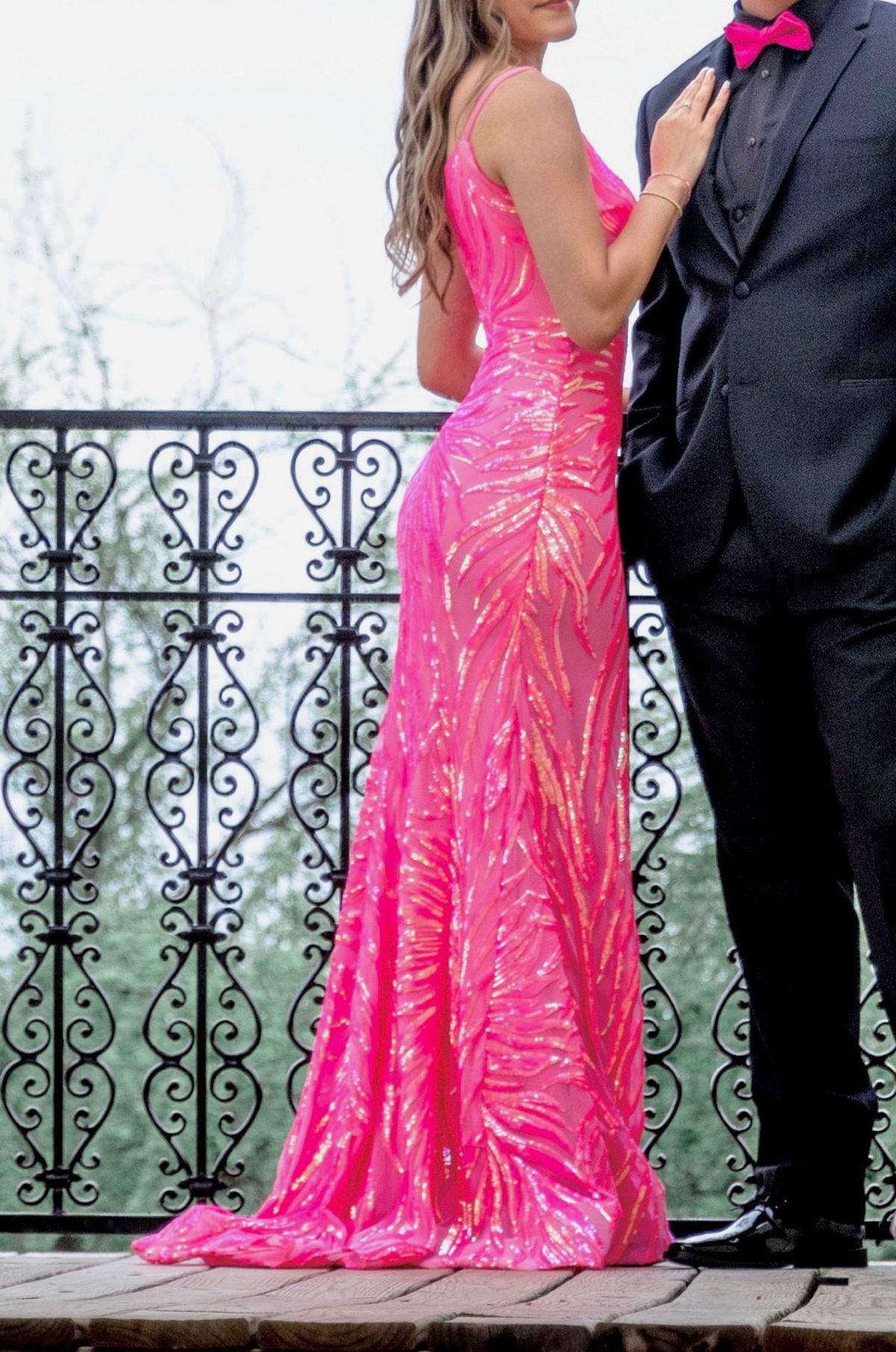 Jovani Size 0 Prom One Shoulder Hot Pink A-line Dress on Queenly