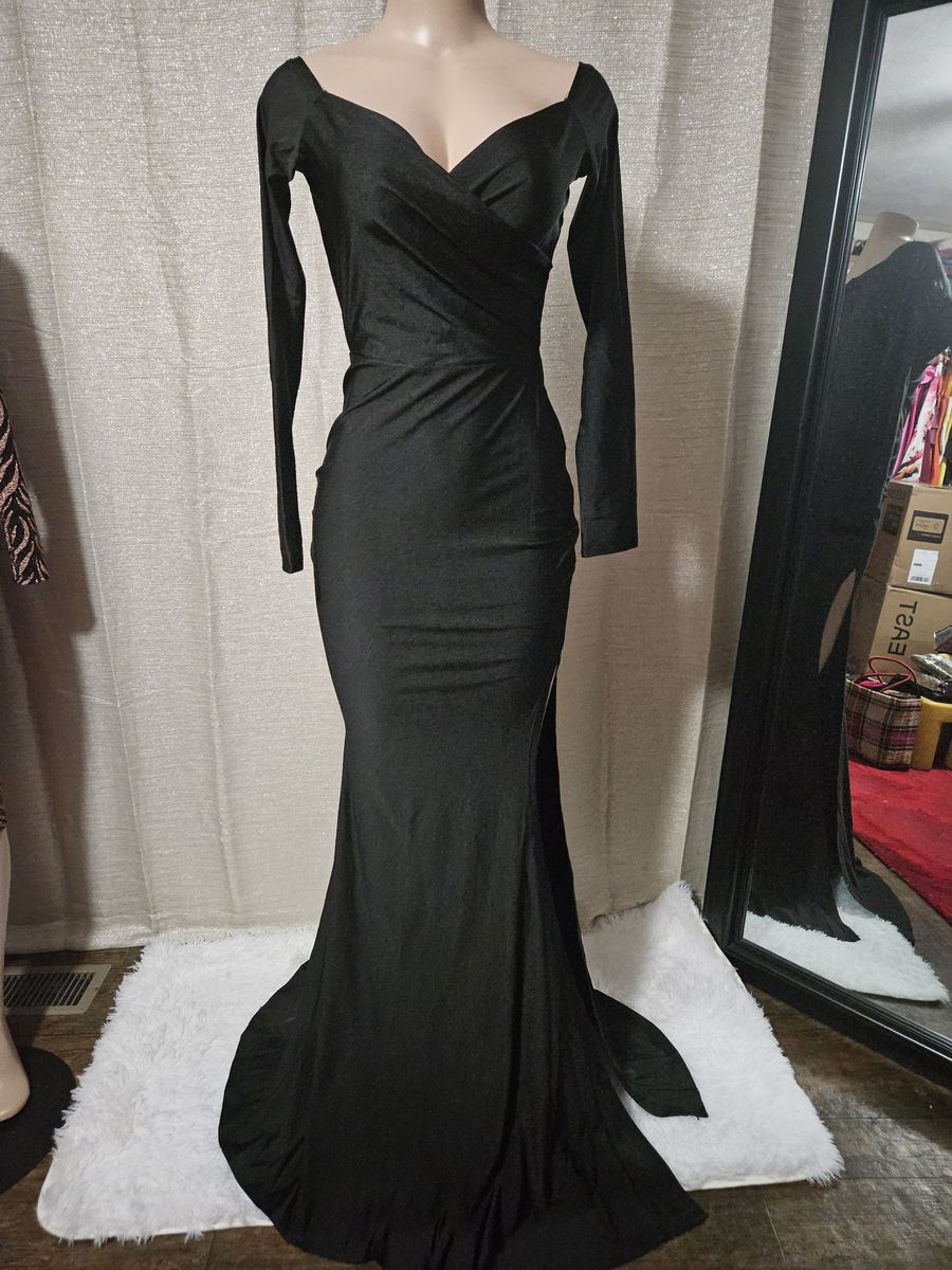 soyaza  Size 4 Prom Long Sleeve Black Mermaid Dress on Queenly