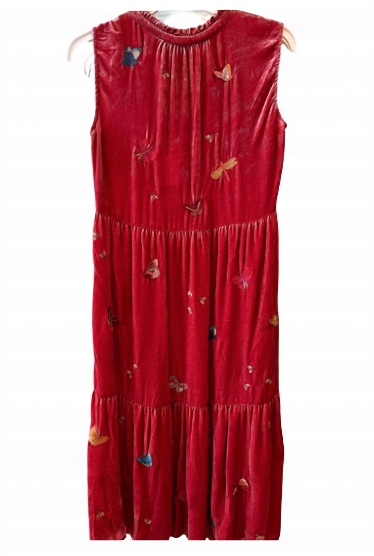 Style 1-1386193678-3236 Johnny Was Size S Velvet Red Cocktail Dress on Queenly