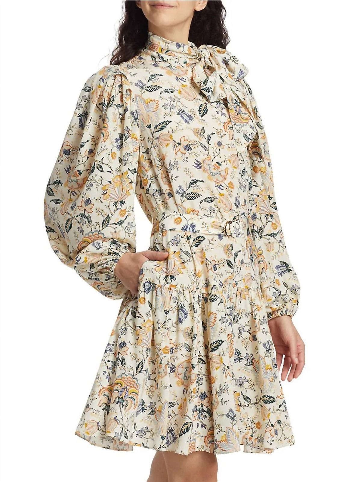 Style 1-1687961374-1498 Ulla Johnson Size 4 Long Sleeve Satin Multicolor Cocktail Dress on Queenly