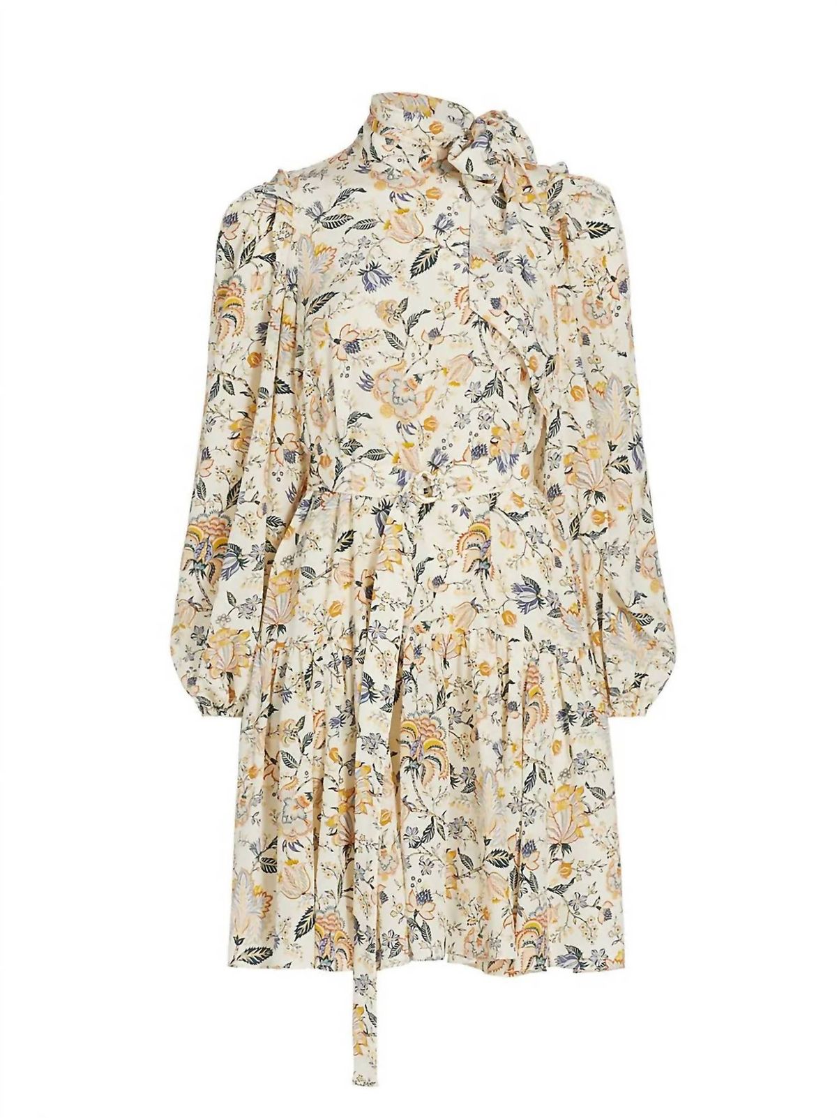Style 1-1687961374-1901 Ulla Johnson Size 6 Long Sleeve Satin Multicolor Cocktail Dress on Queenly