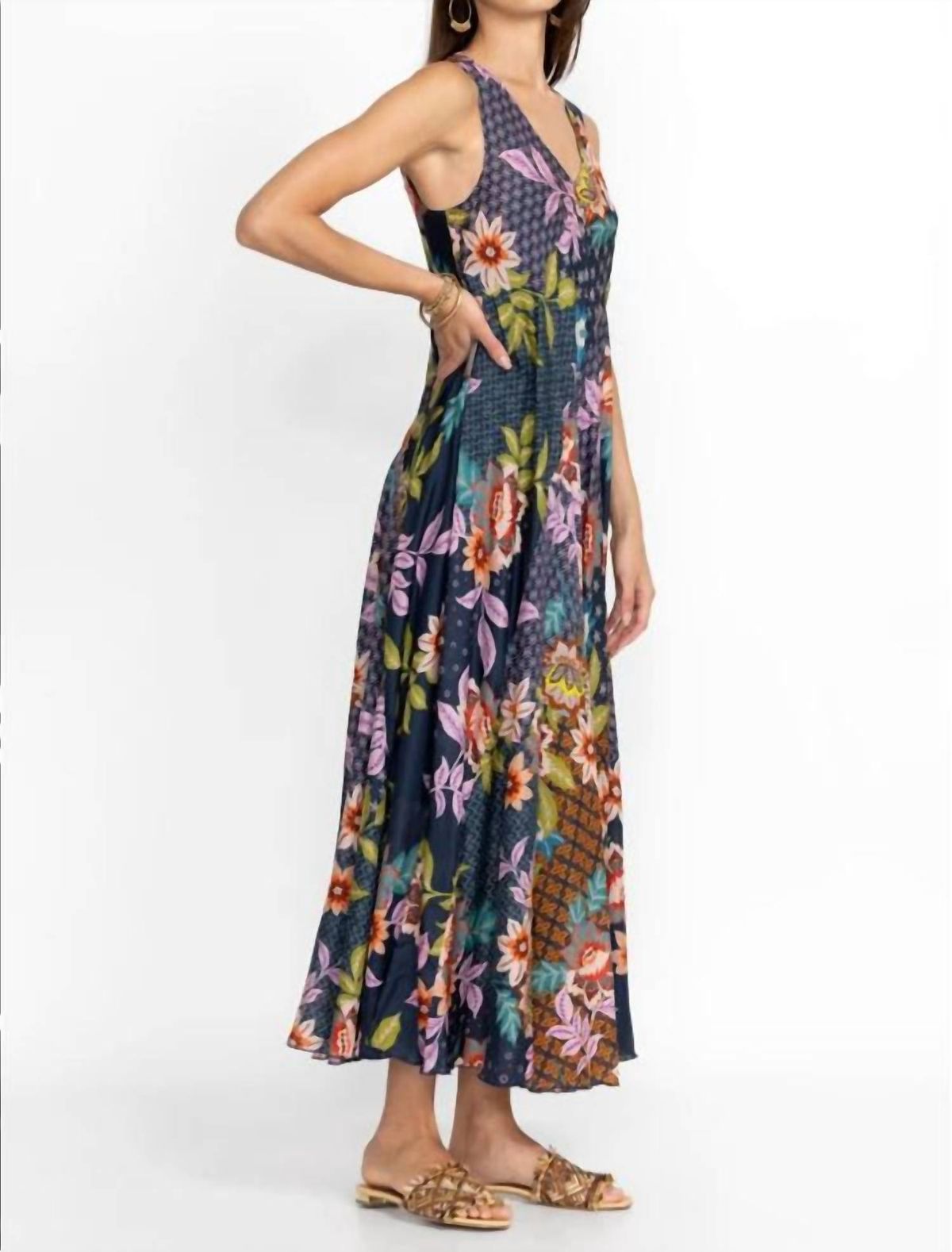 Style 1-2594502282-3905 Johnny Was Size XS Satin Multicolor Floor Length Maxi on Queenly