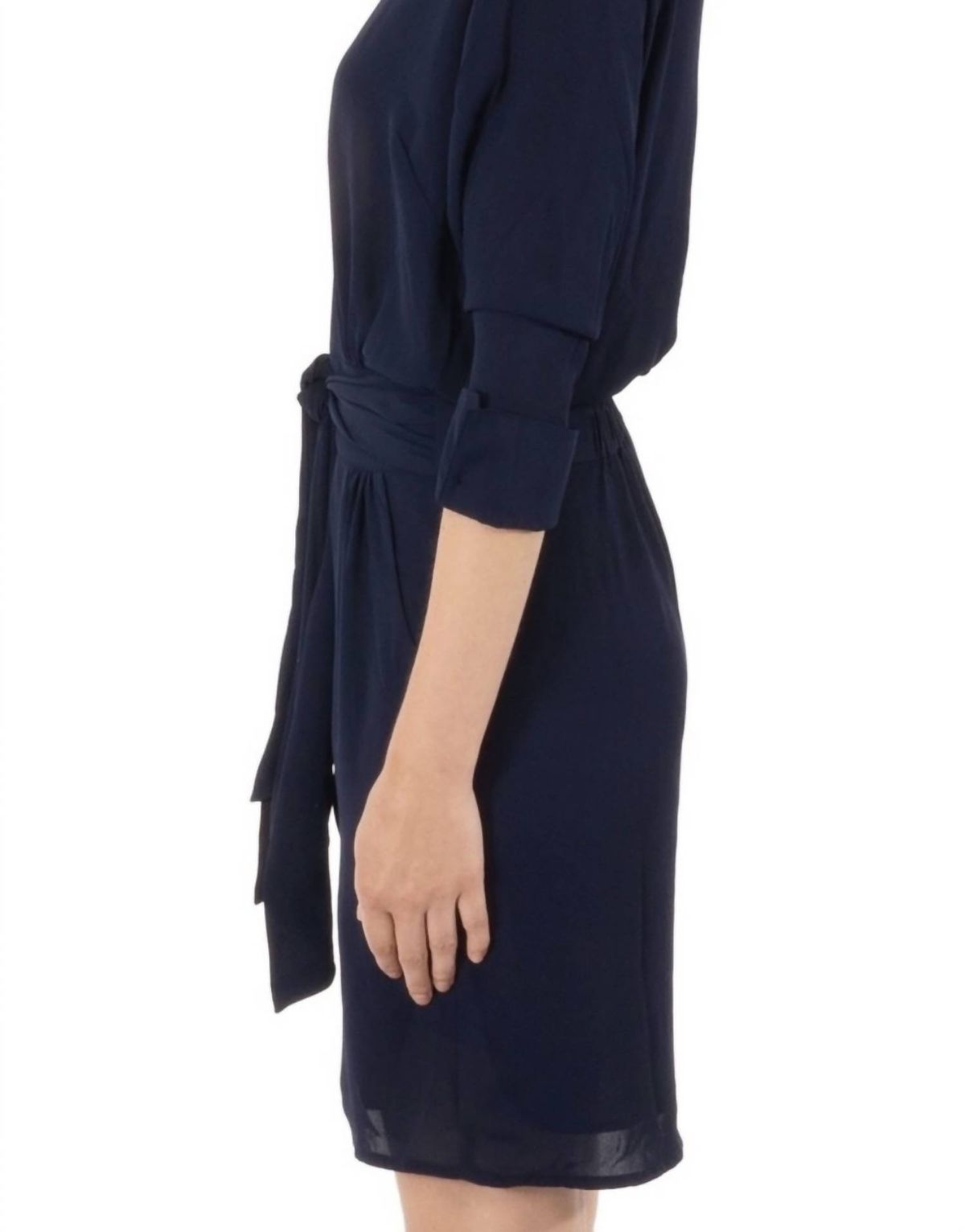 Style 1-3042596467-2696 GRETCHEN SCOTT Size L Long Sleeve Navy Blue Cocktail Dress on Queenly