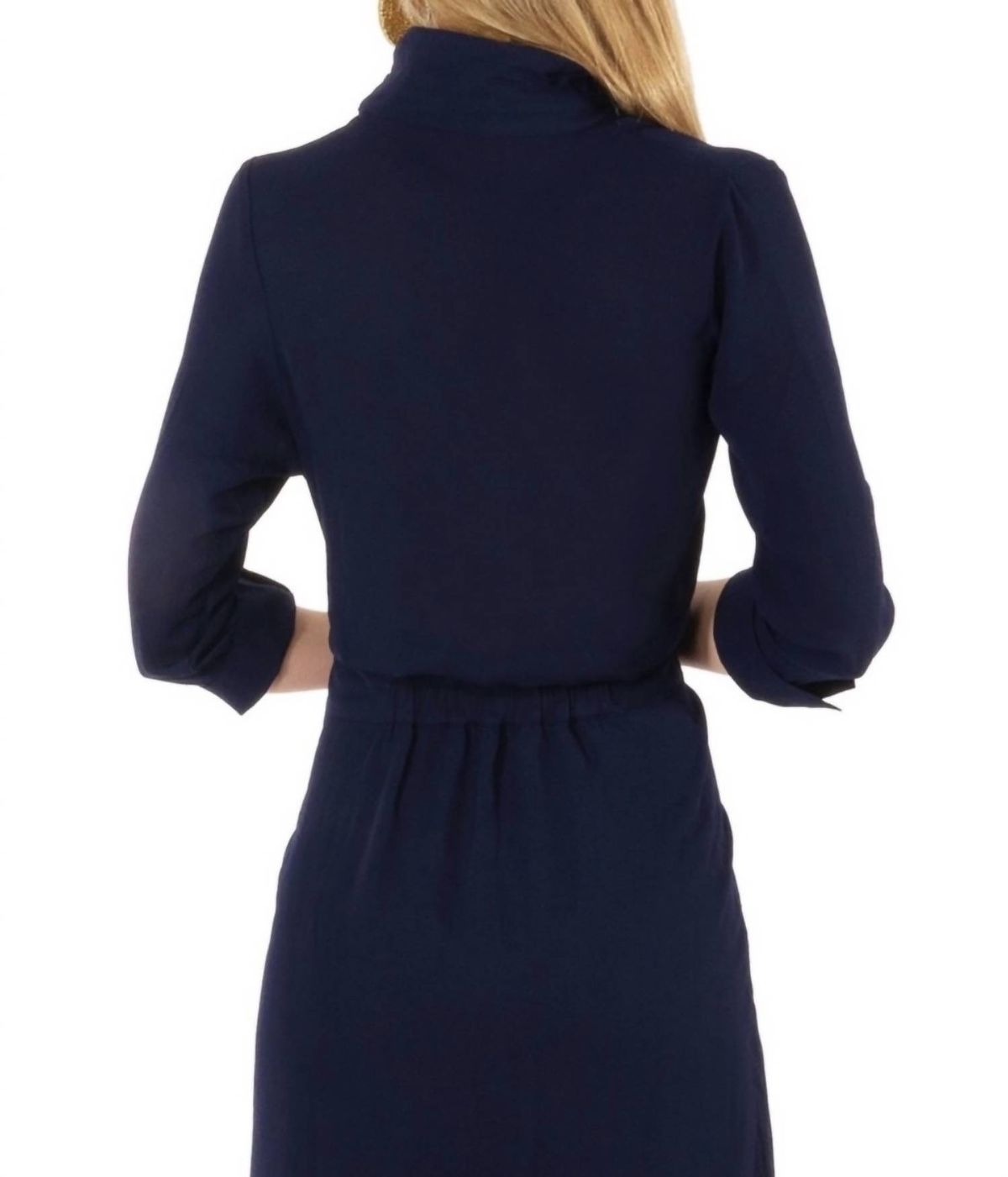 Style 1-3042596467-2696 GRETCHEN SCOTT Size L Long Sleeve Navy Blue Cocktail Dress on Queenly