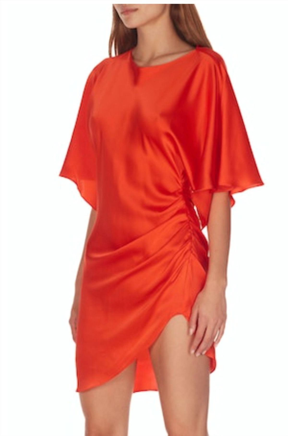 Style 1-3479580462-3855 Amanda Uprichard Size XS Satin Orange Cocktail Dress on Queenly