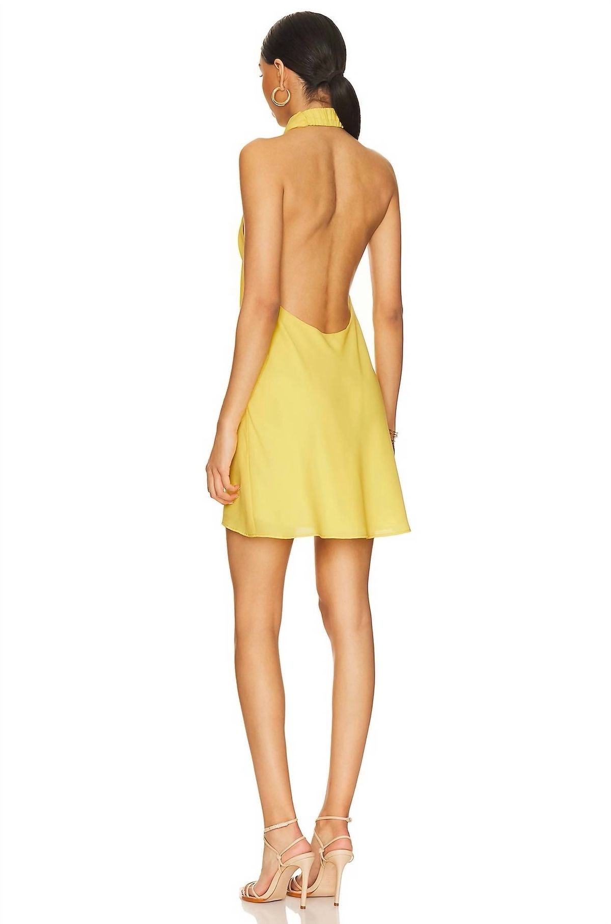 Style 1-832059422-2901 Show Me Your Mumu Size M Halter Yellow Cocktail Dress on Queenly