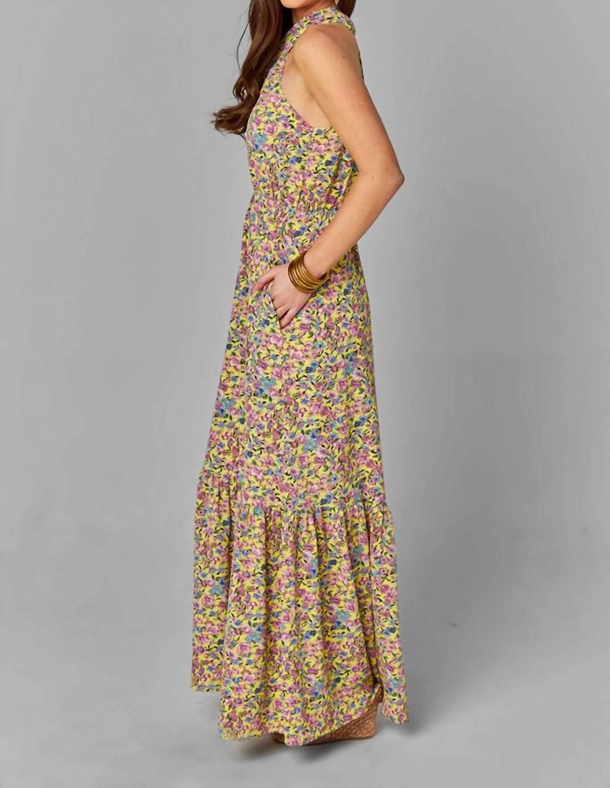 Style 1-907754323-3011 BUDDYLOVE Size M High Neck Multicolor Floor Length Maxi on Queenly