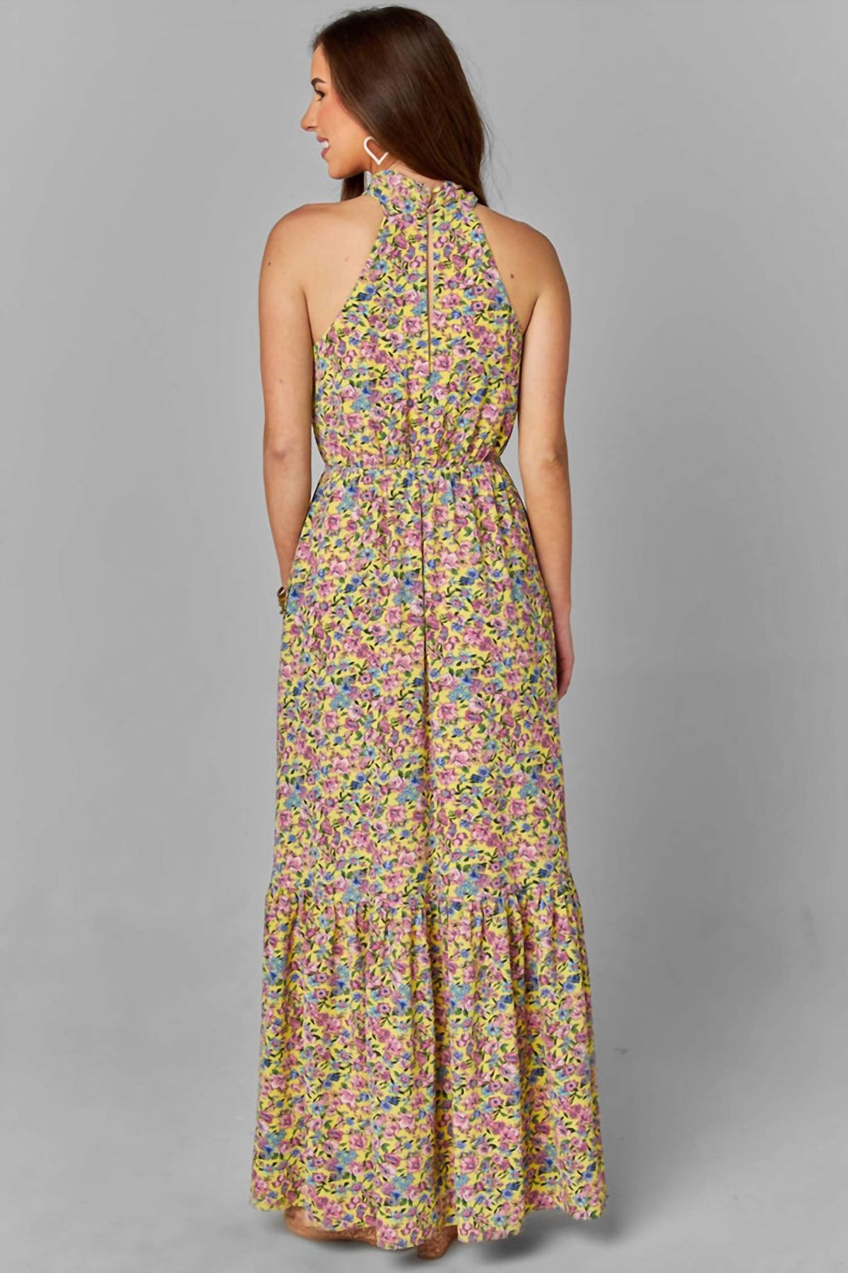 Style 1-907754323-3011 BUDDYLOVE Size M High Neck Multicolor Floor Length Maxi on Queenly