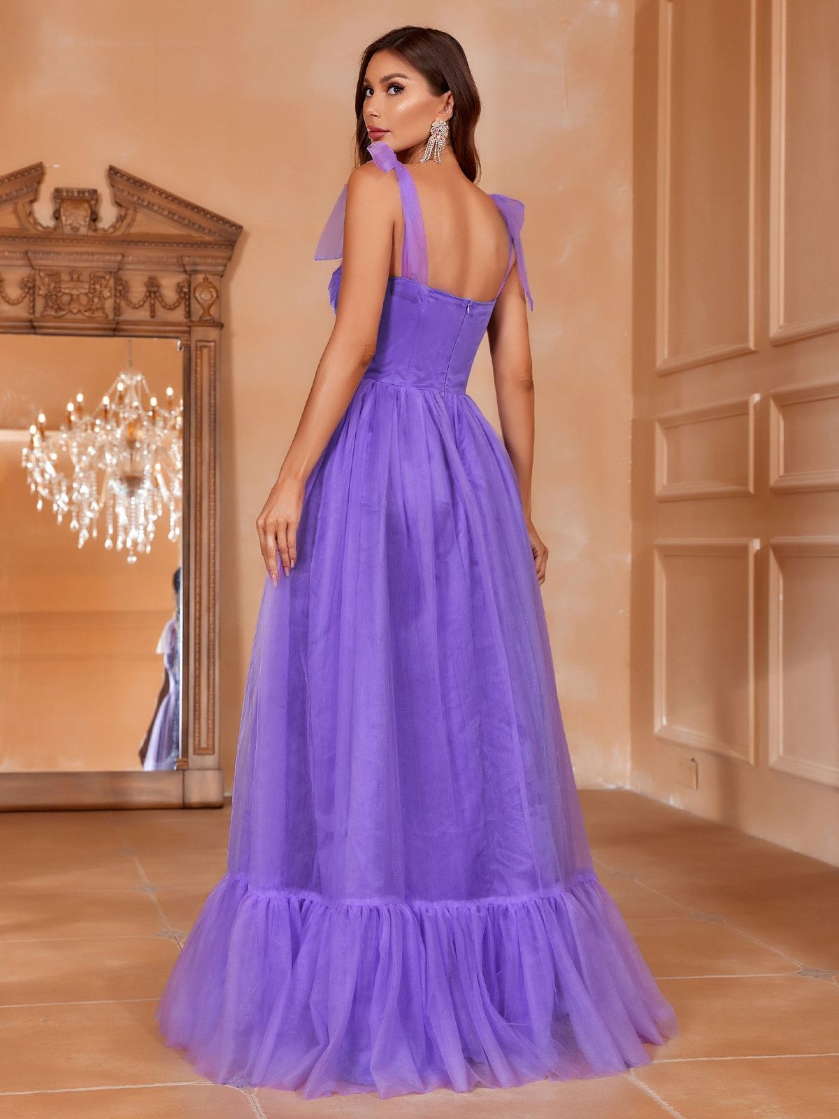 Style FSWD1196 Faeriesty Size S Sheer Purple Floor Length Maxi on Queenly