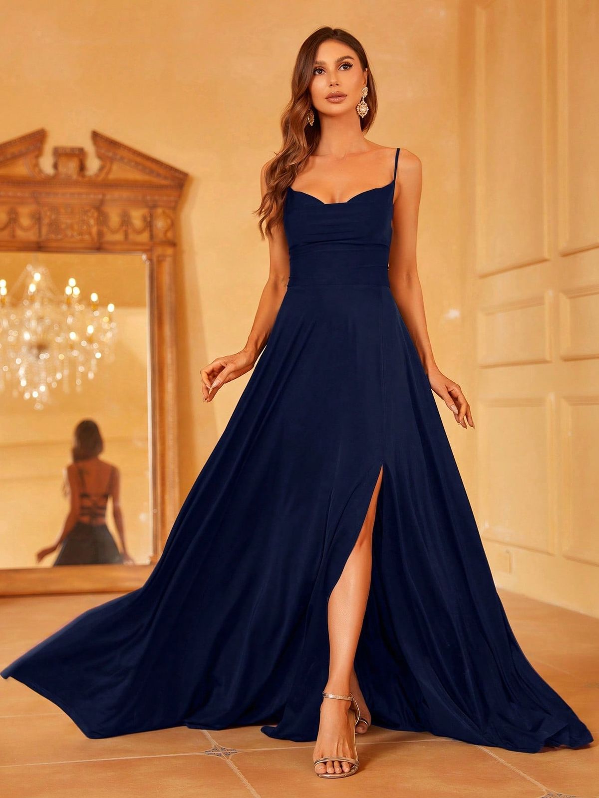Style FSWD1522 Faeriesty Size S Navy Blue A-line Dress on Queenly