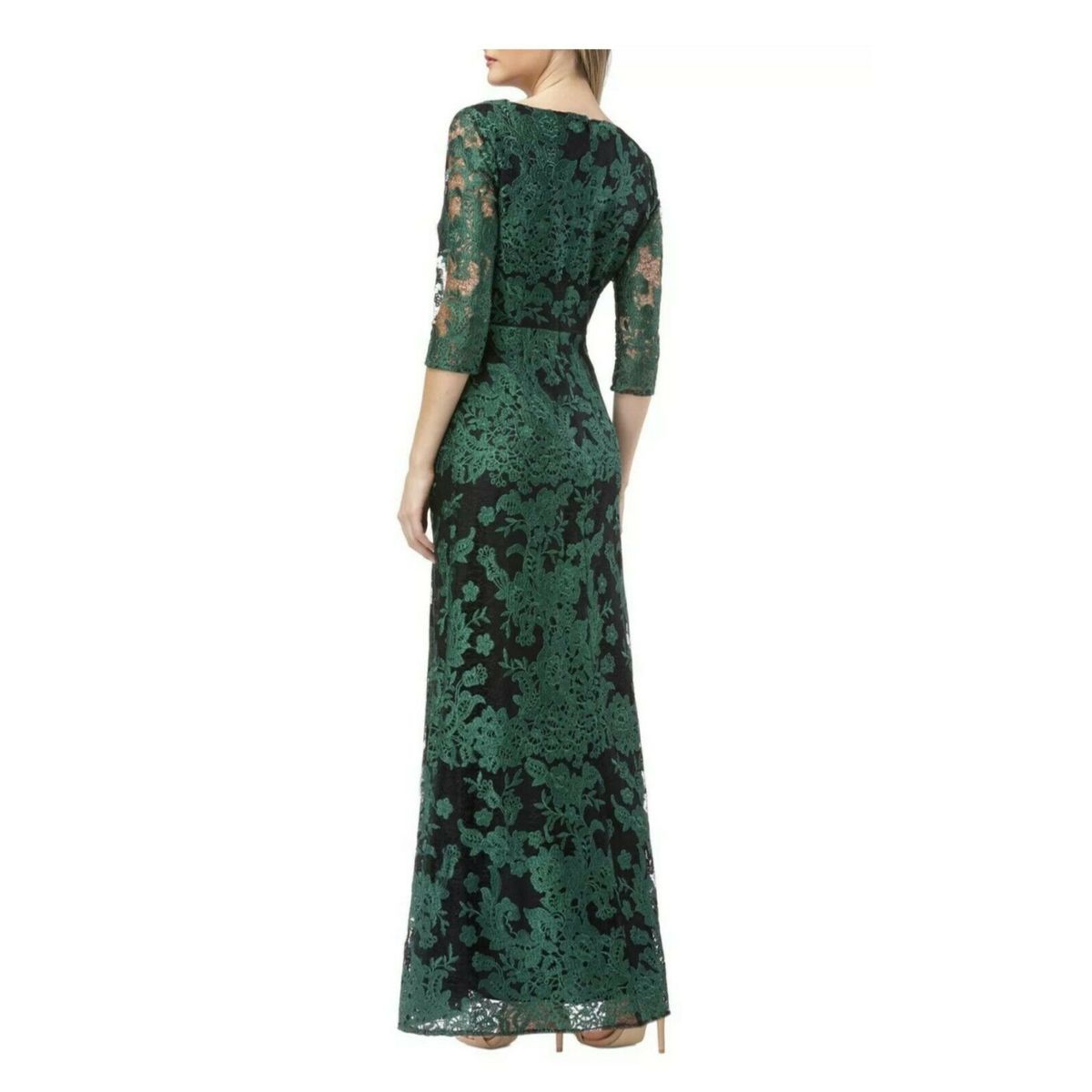 JS Collections Size 4 Plunge Lace Green A-line Dress on Queenly