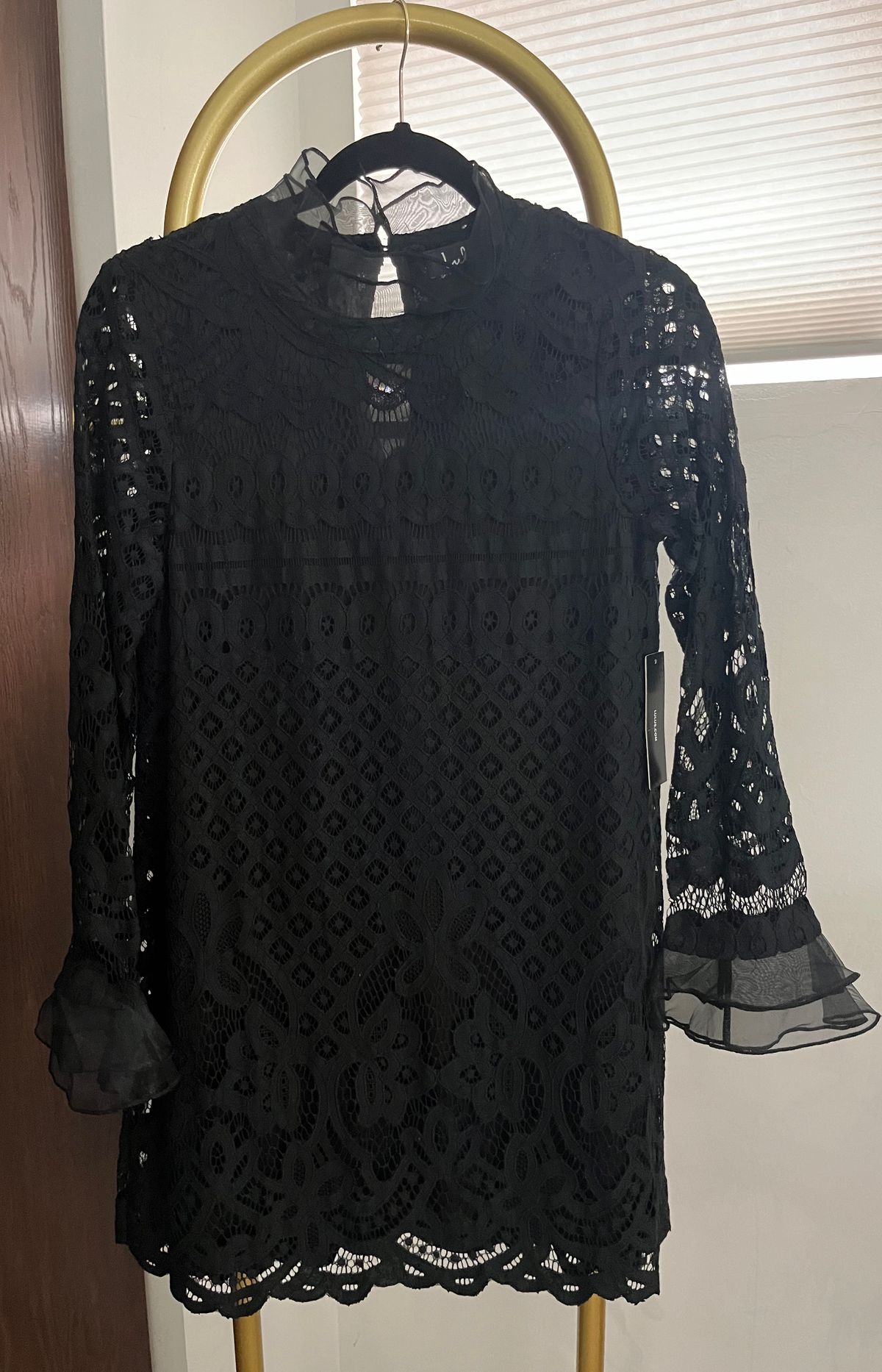Lulus Size XS Wedding Guest Long Sleeve Black Cocktail Dress on Queenly