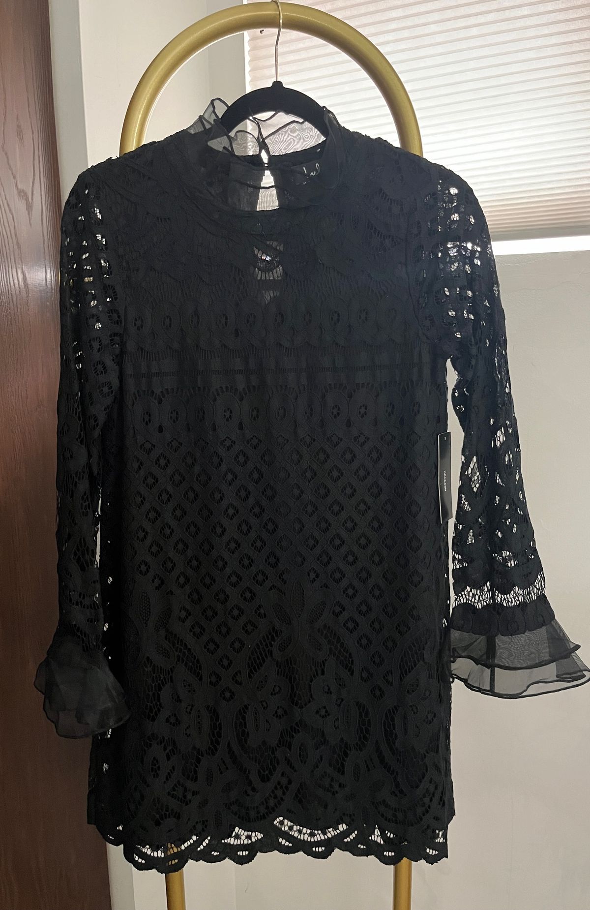 Lulus Size XS Wedding Guest Long Sleeve Black Cocktail Dress on Queenly