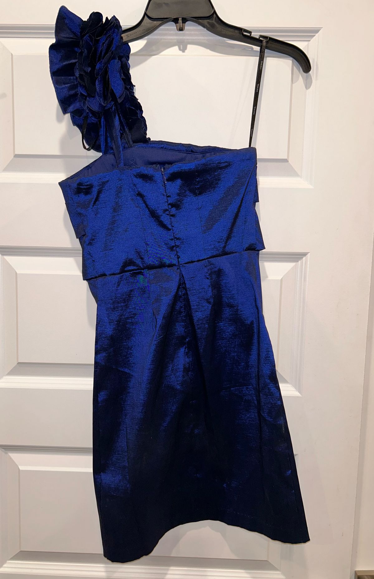 Size M Wedding Guest One Shoulder Blue Cocktail Dress on Queenly